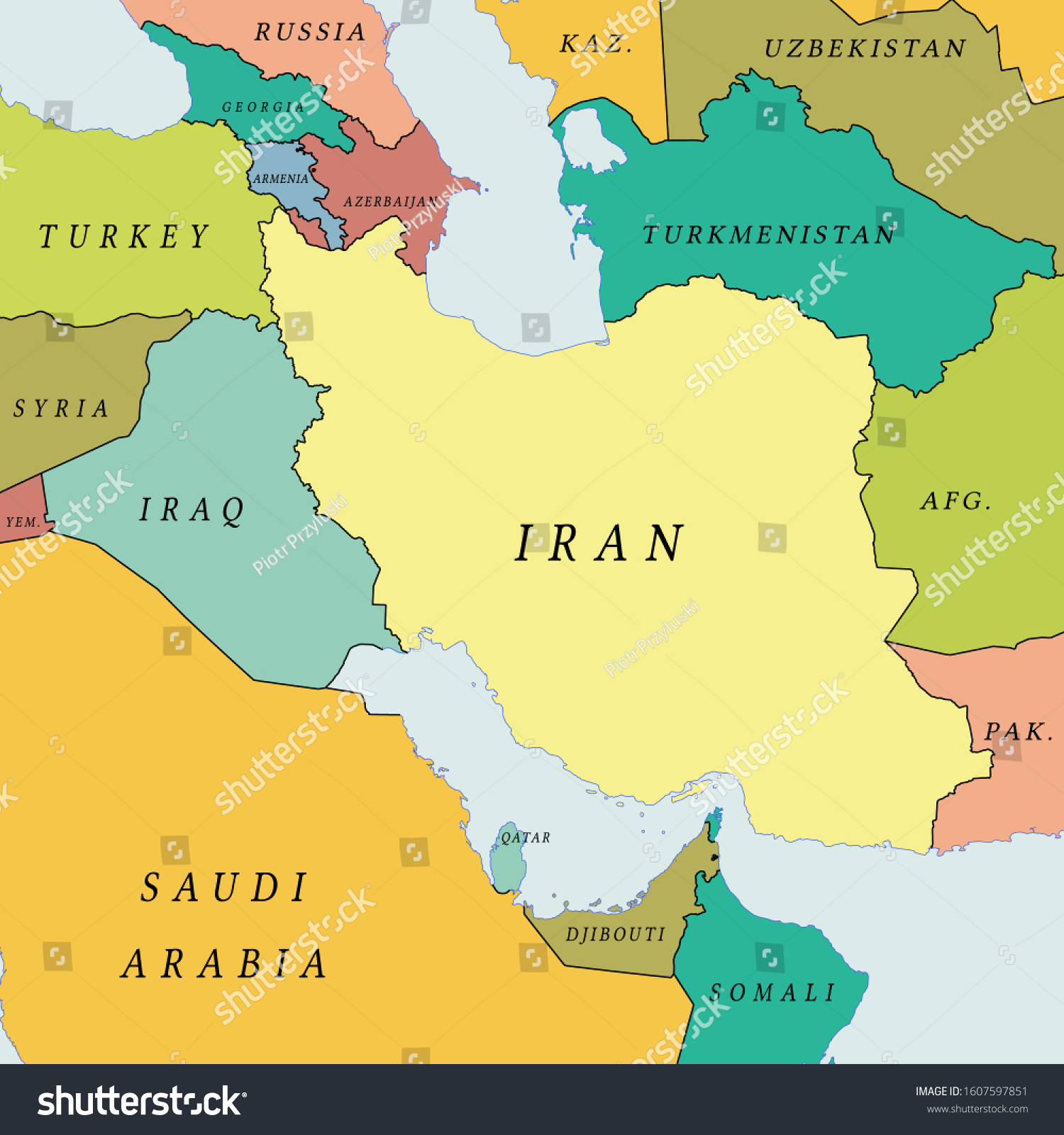 Map Of Middle East Showing Iran