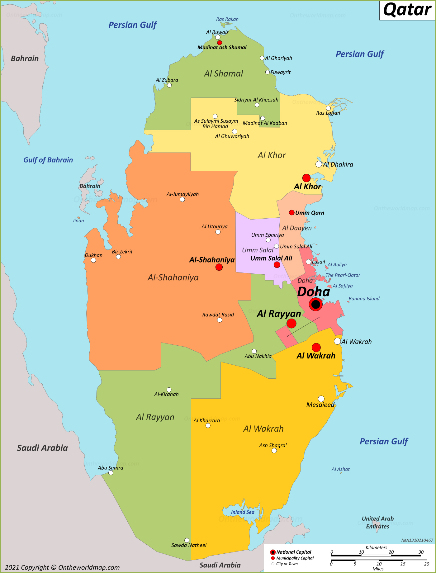 Map Of Qatar City