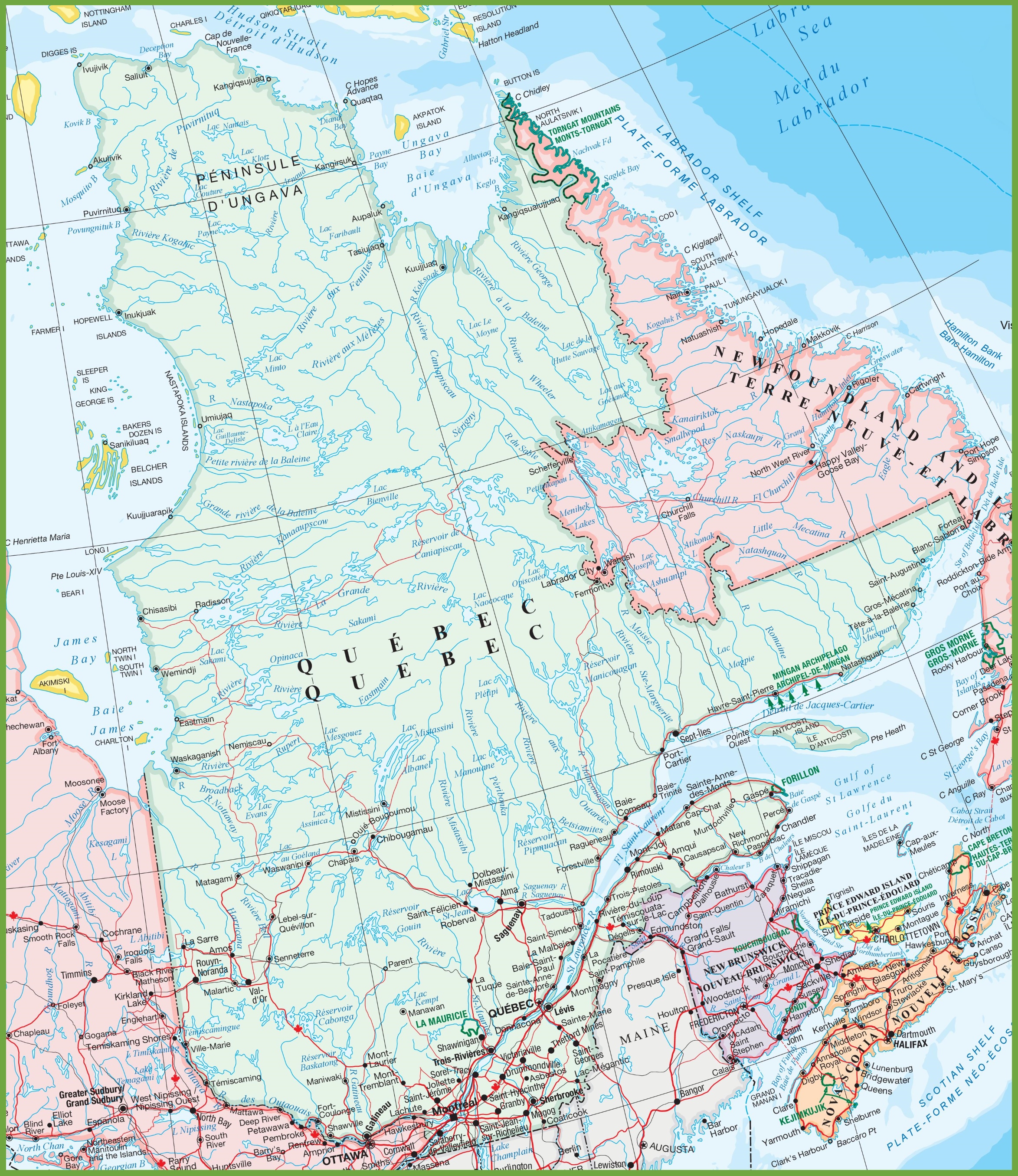 Map Of Quebec