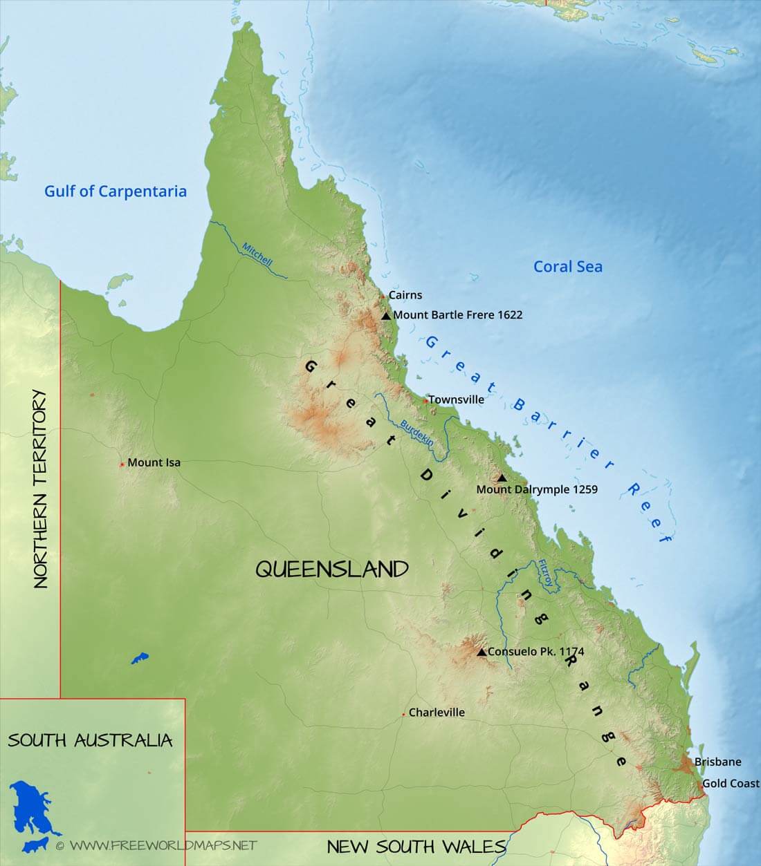 Map Of Queensland Australia