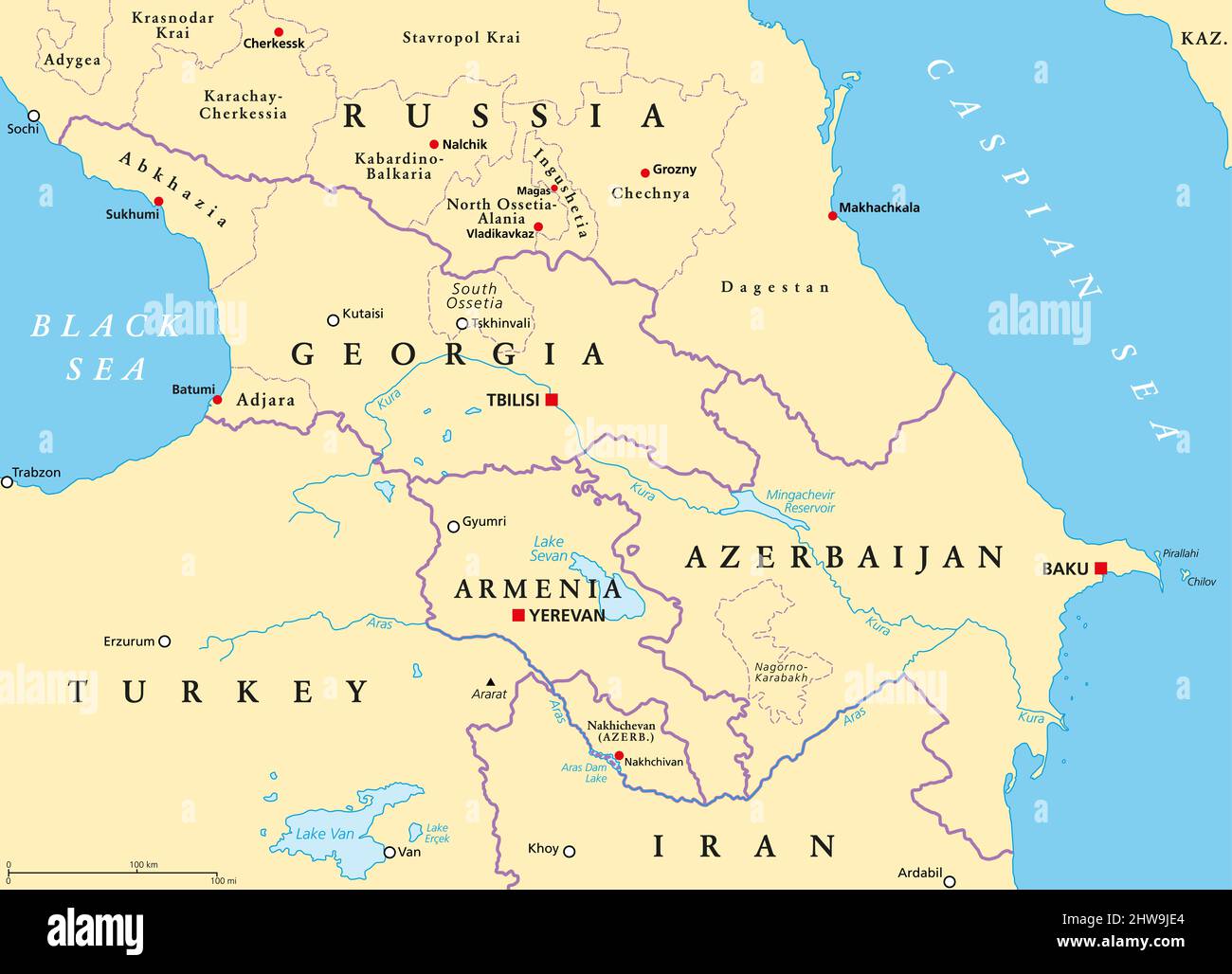 Map Of Russia Azerbaijan