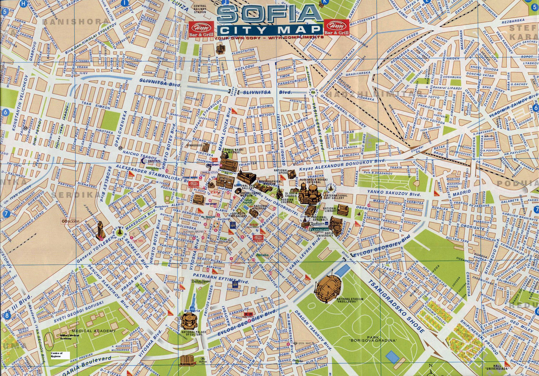 Map Of Sofia Bulgaria In English