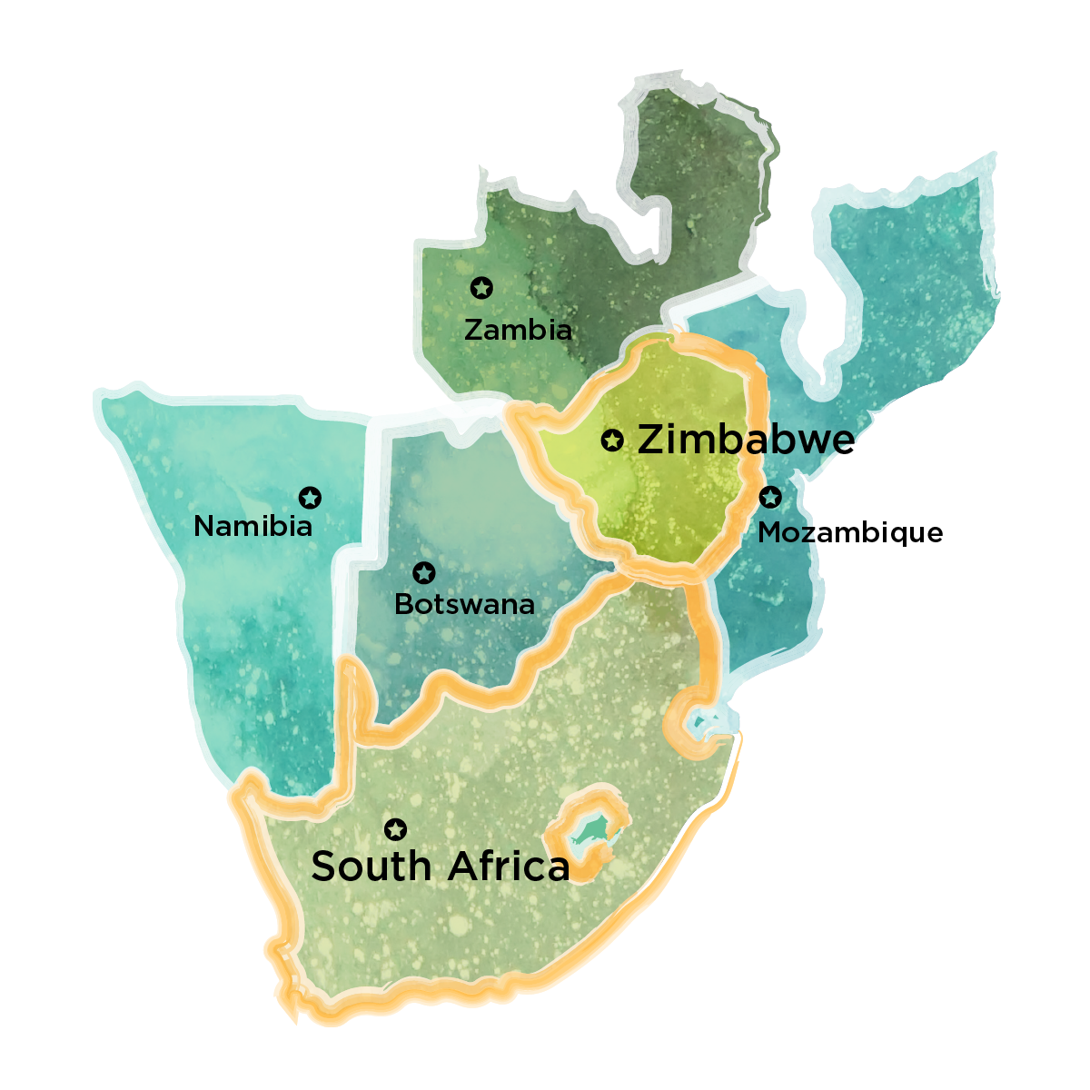 Map Of South Africa Zimbabwe