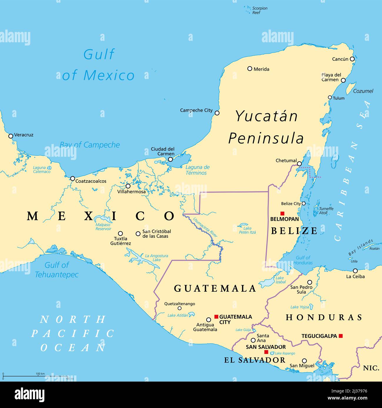 Map Of South America Yucatan Peninsula