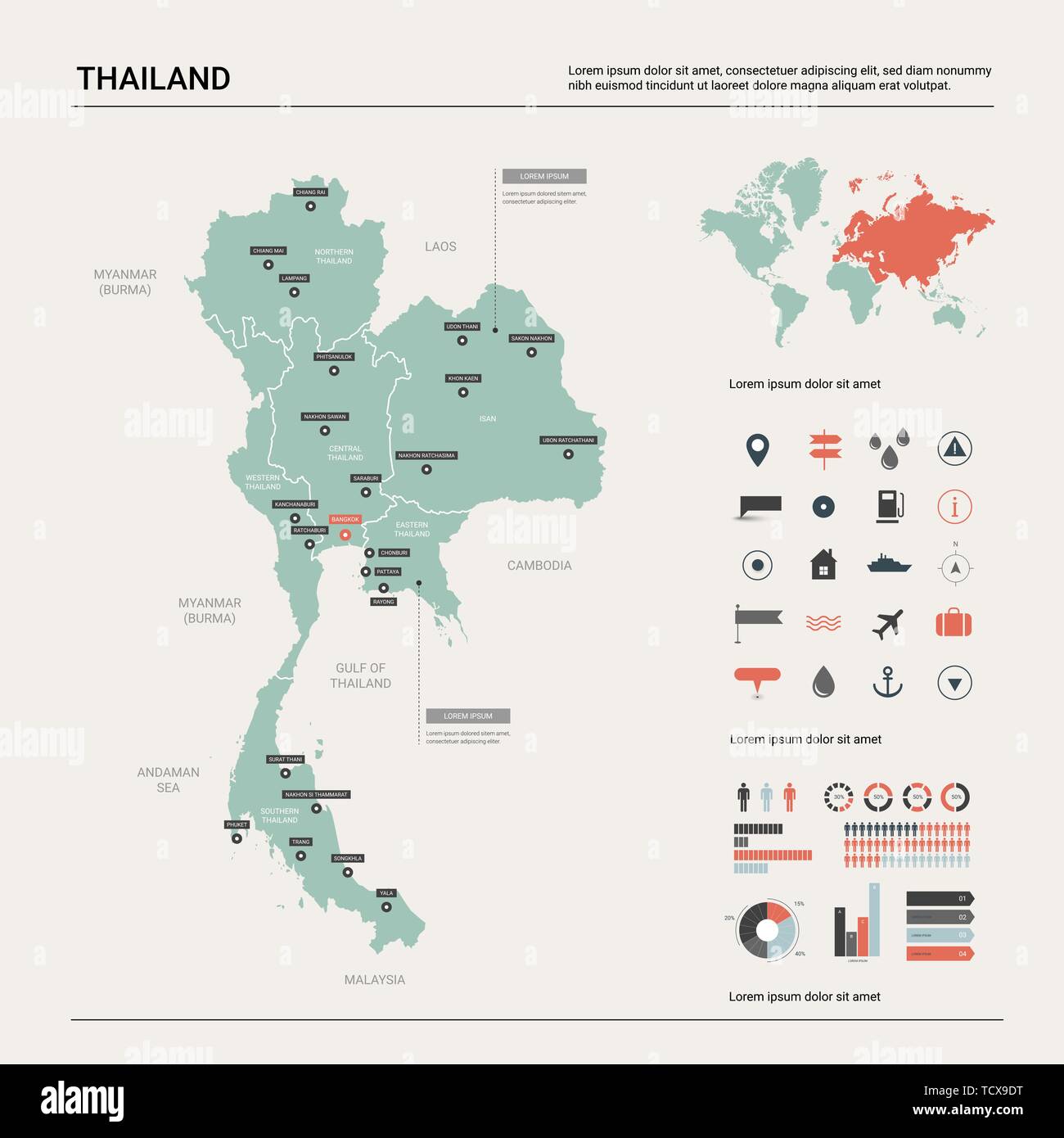 Map Of Thailand Country