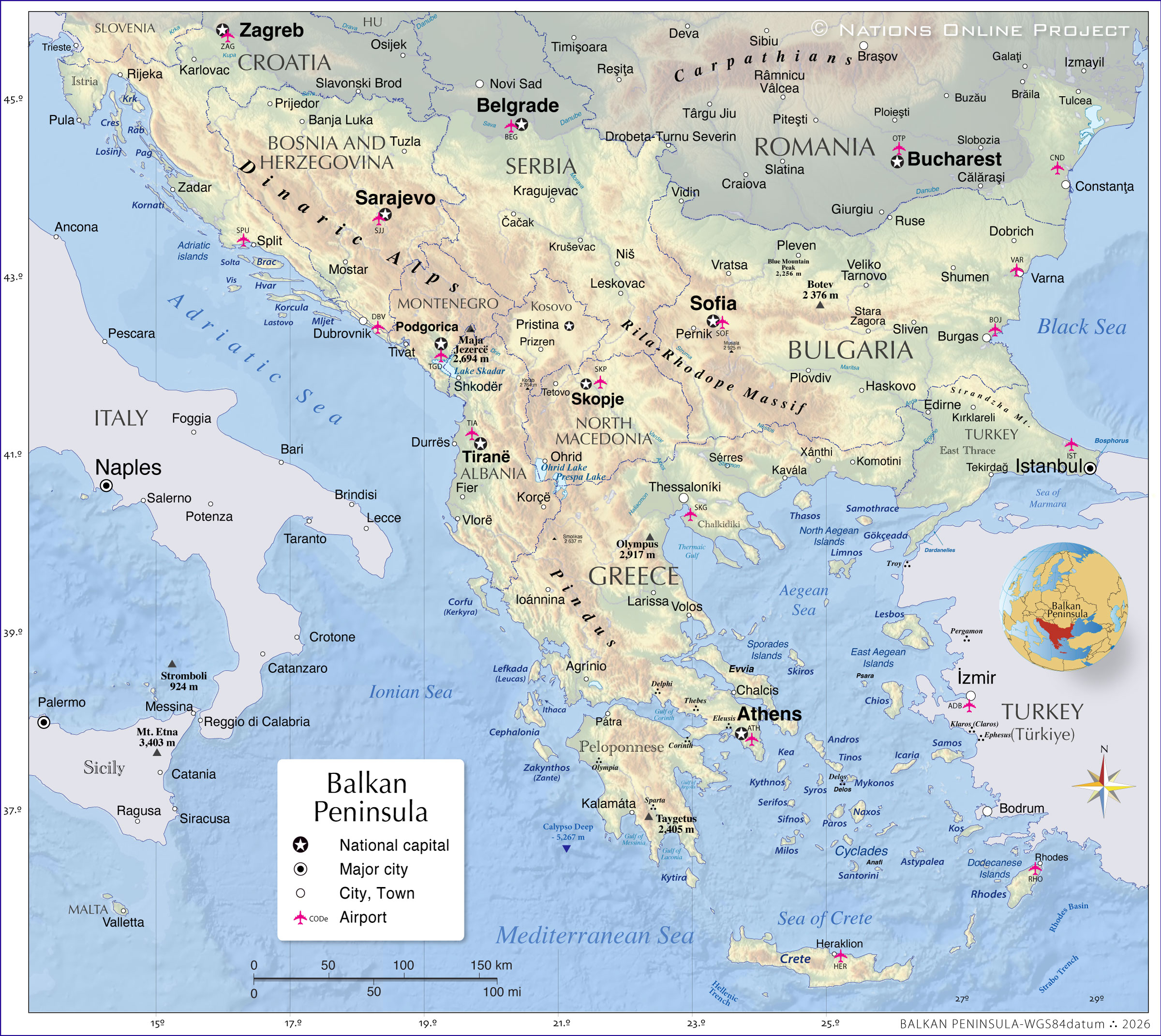 Map Of The Balkan Region