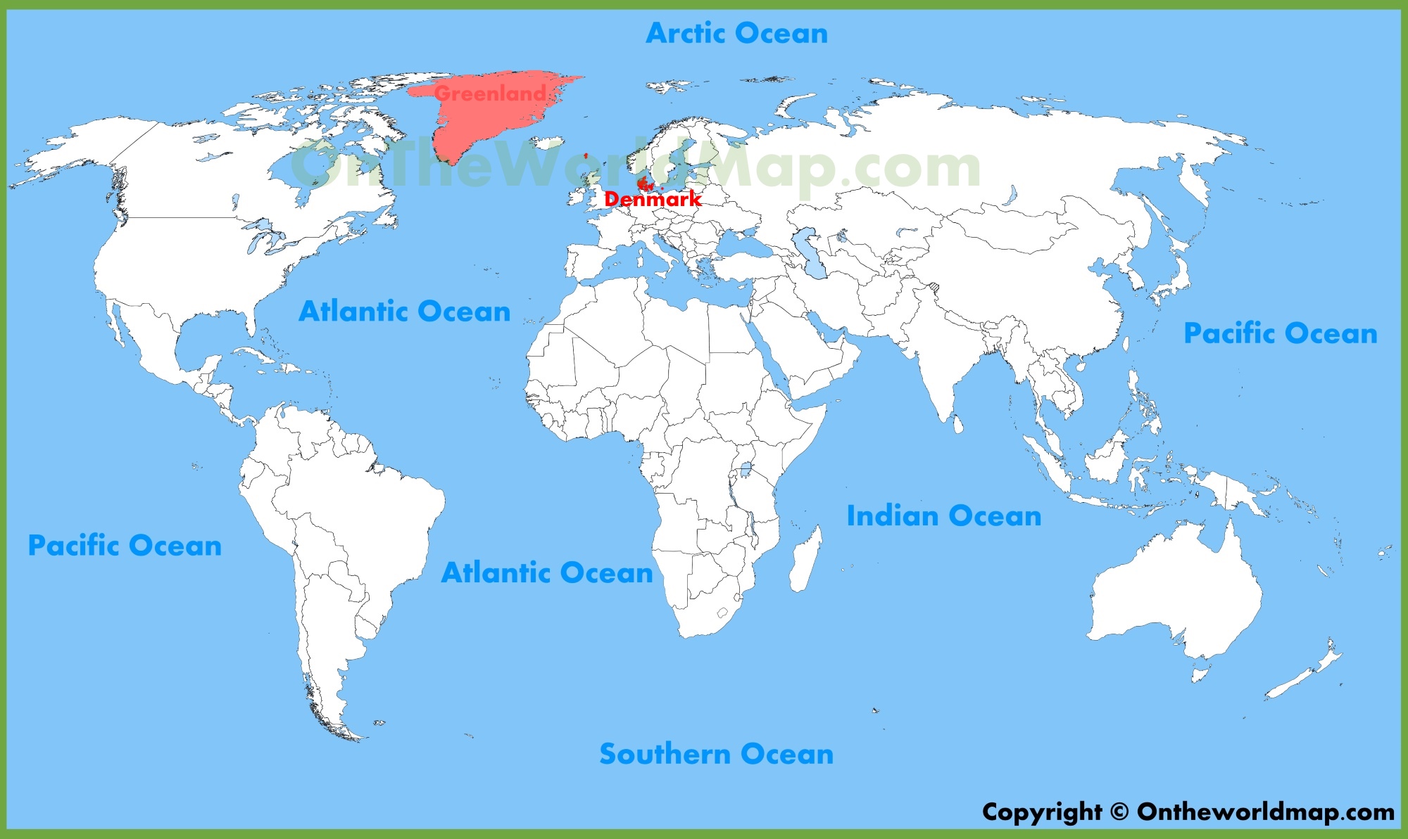 Map Of The World Denmark