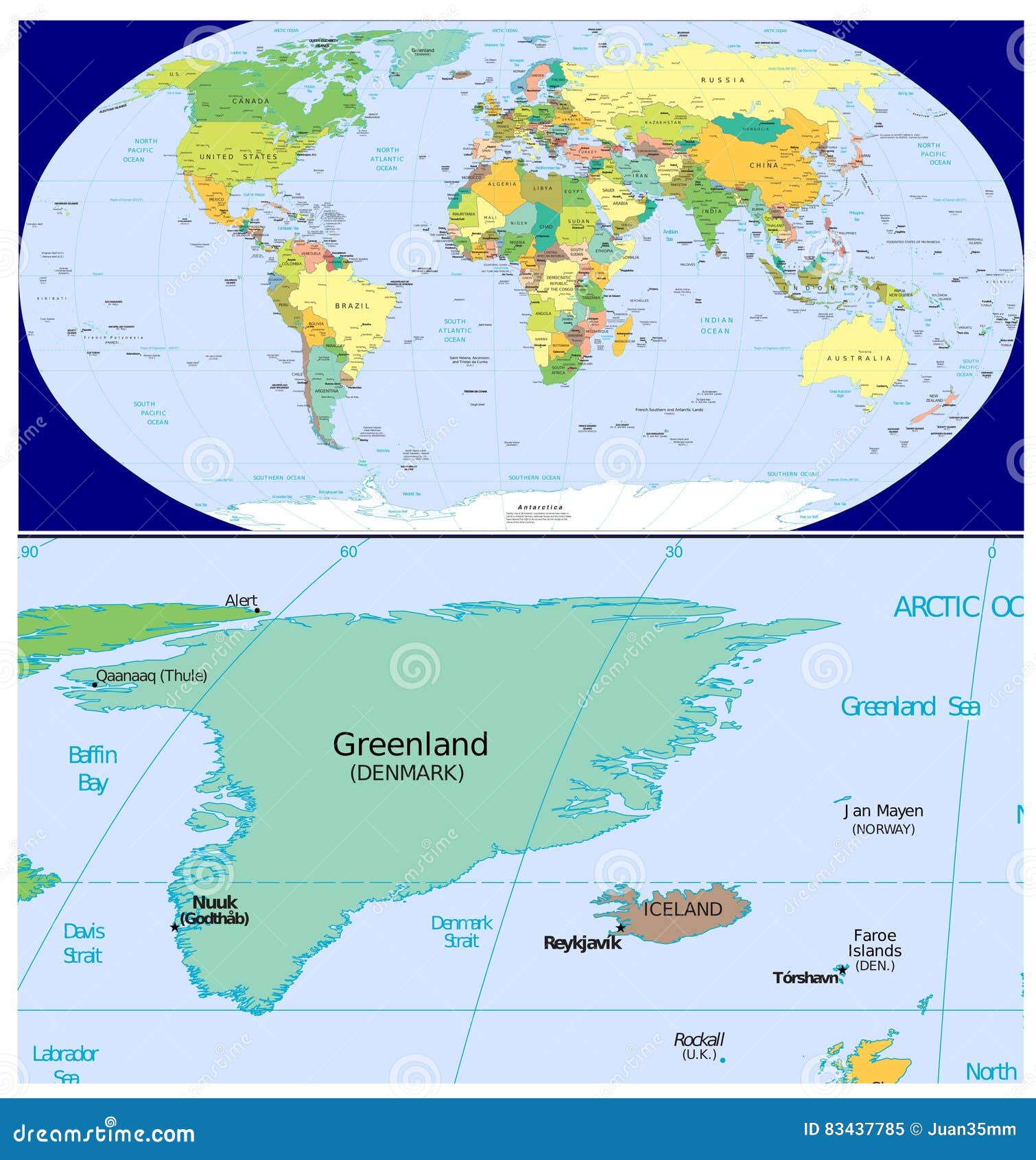 Map Of The World Greenland