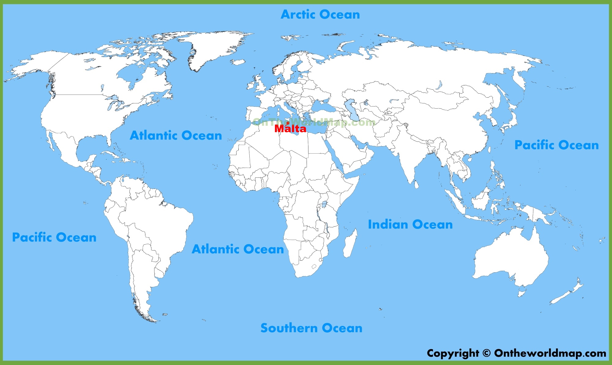 Map Of The World Malta
