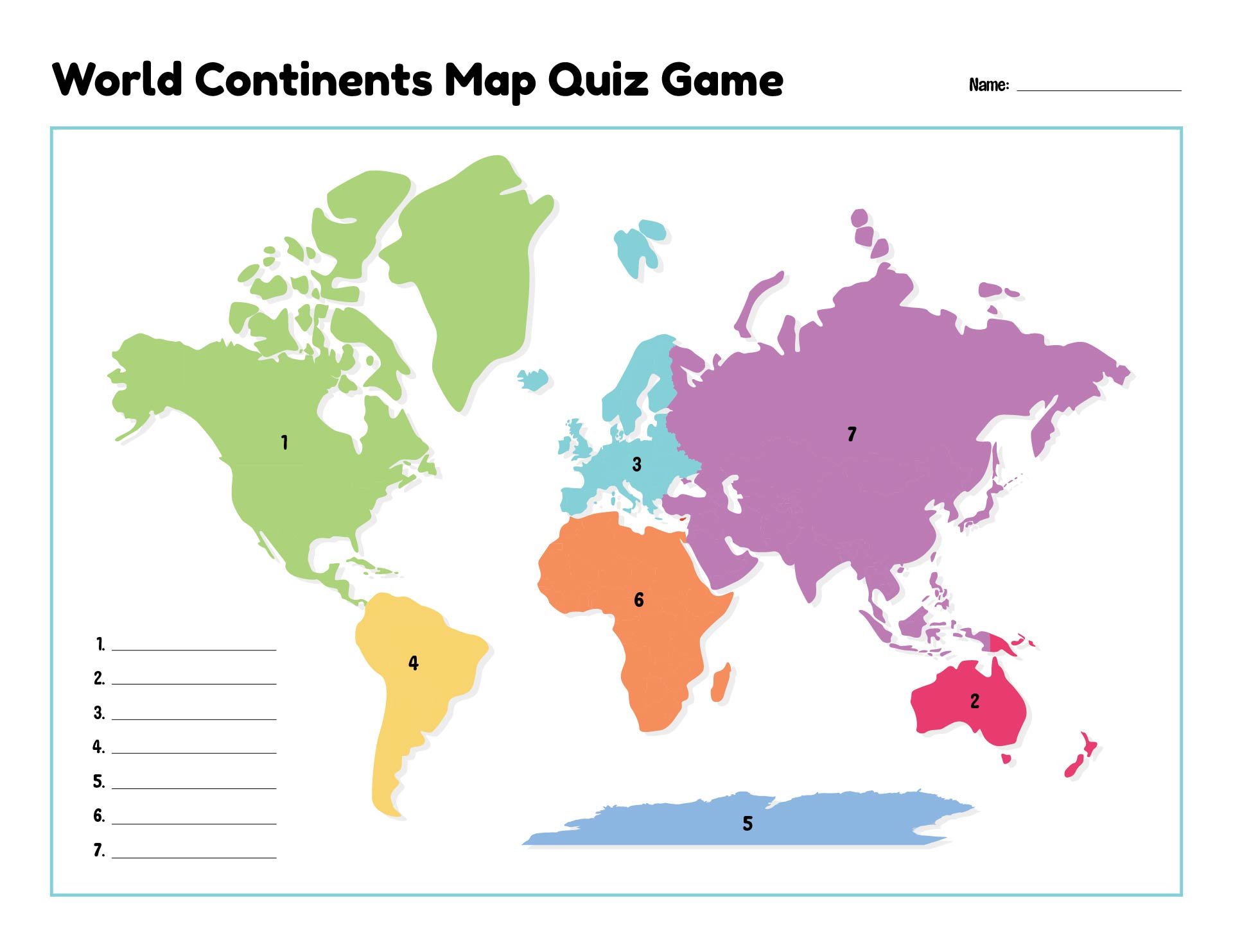 Map Of The World Quiz Game