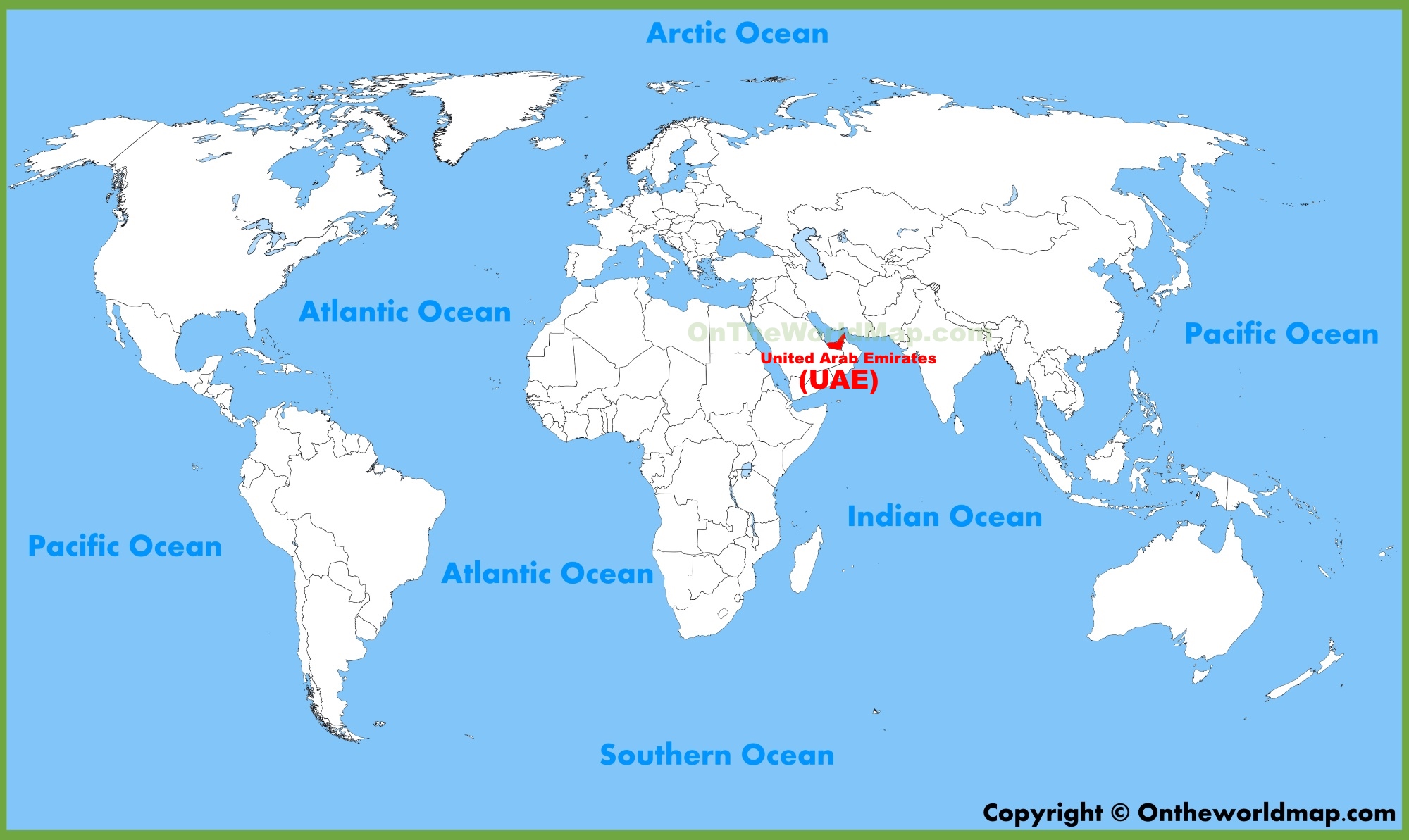 Map Of The World Uae