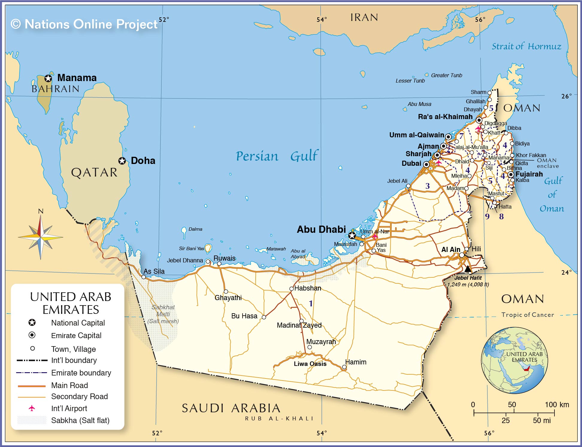 Map Of United Arab Emirates