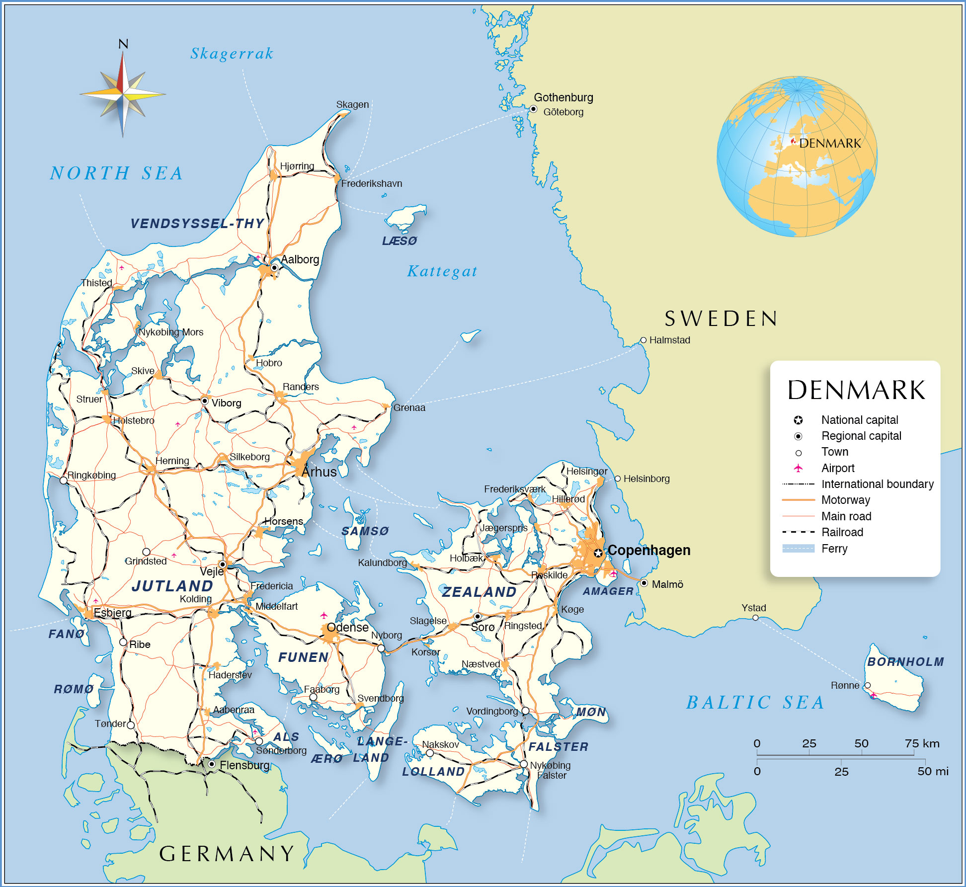 Map On Denmark