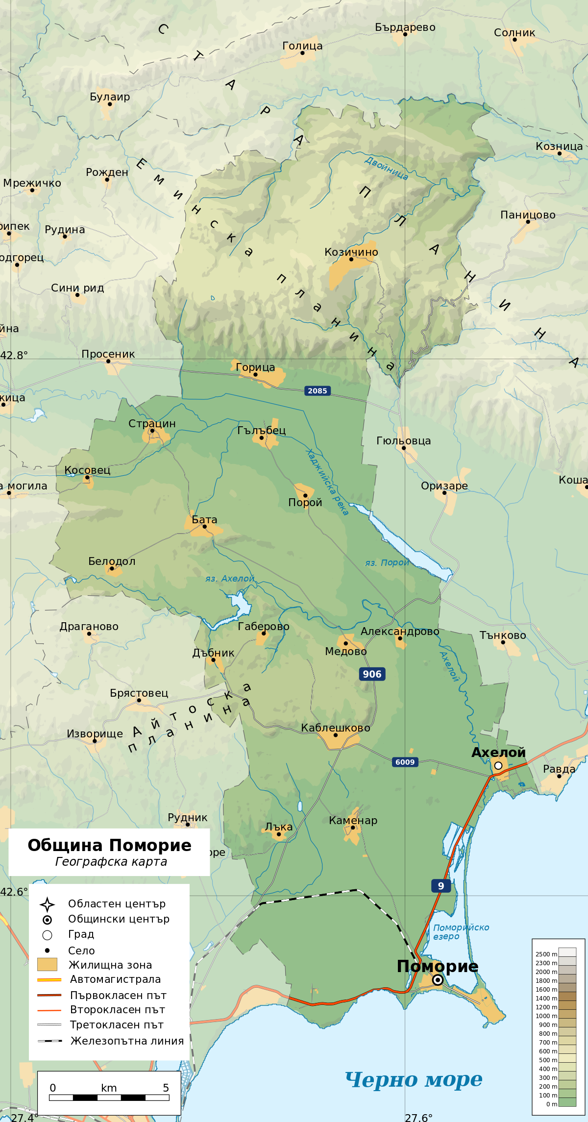 Map Pomorie Bulgaria