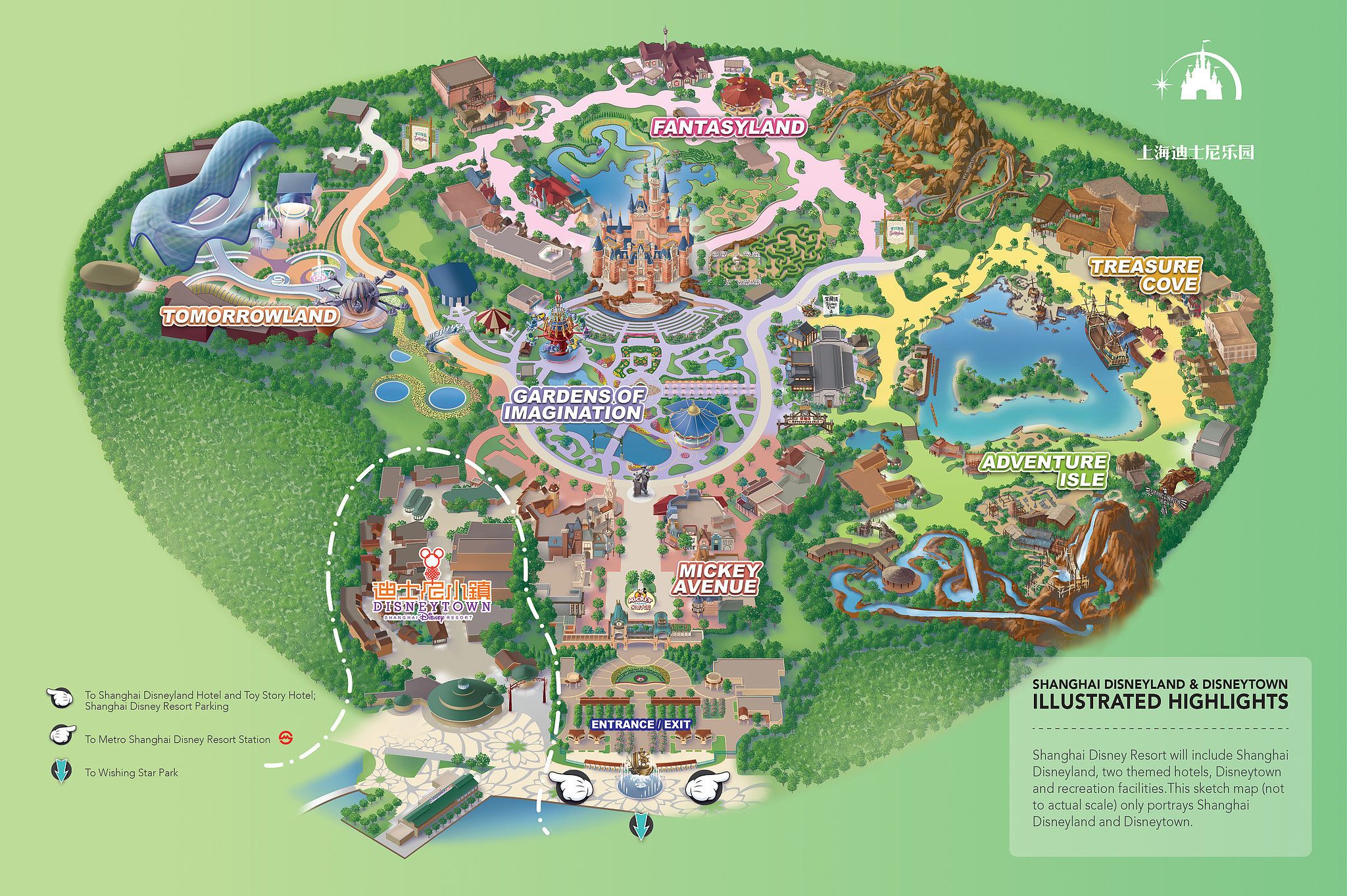 Map Shanghai Disneyland Rides