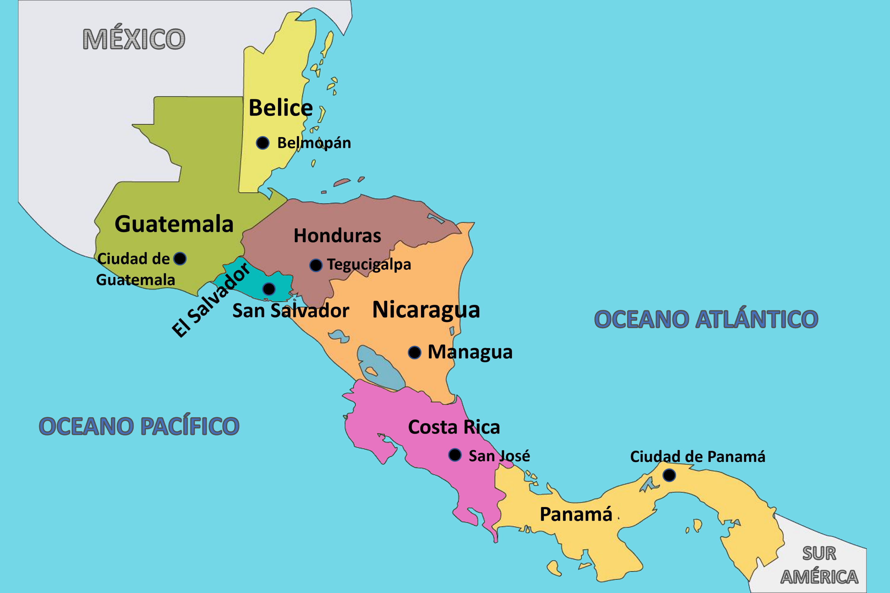Mapa America Central