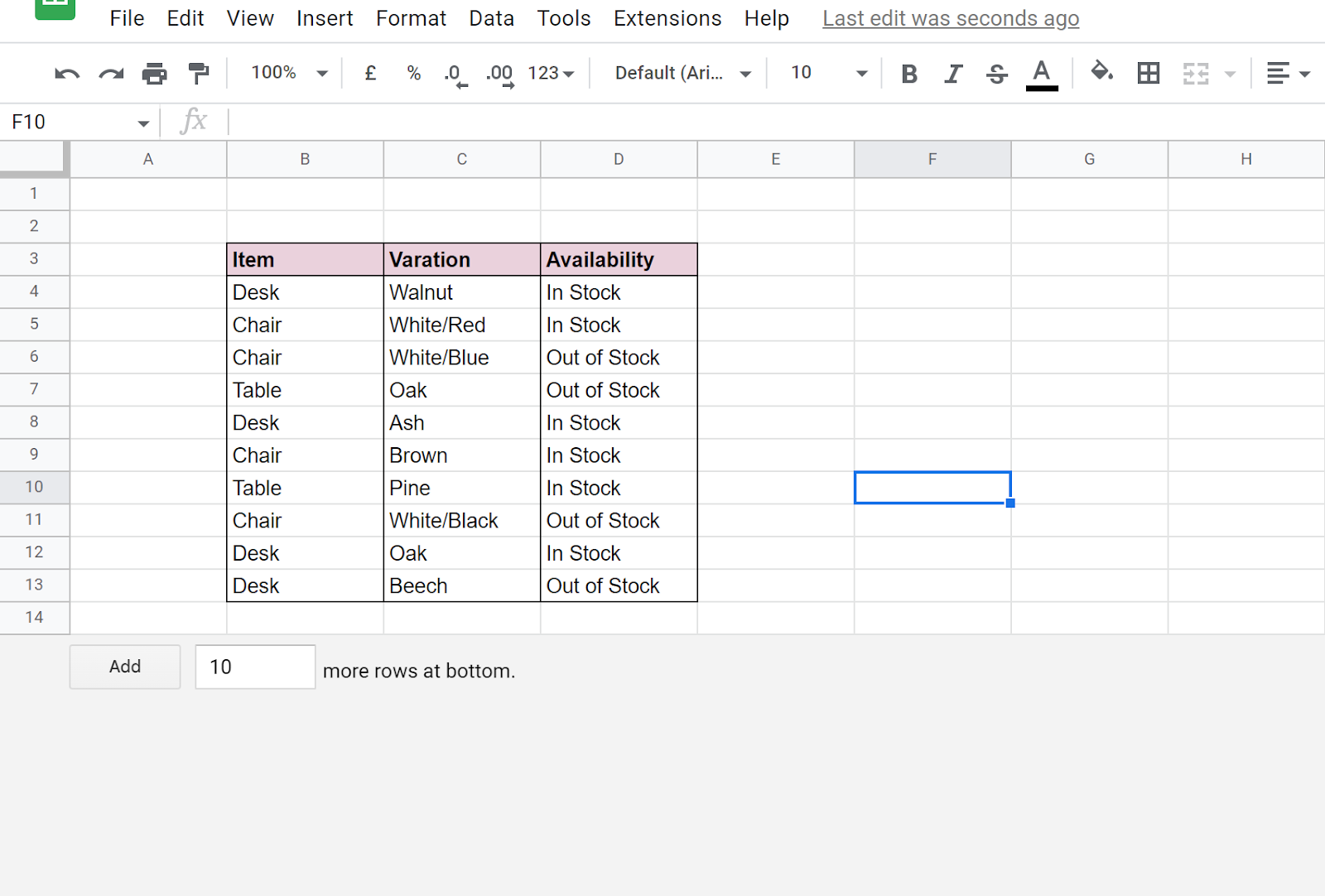 Max Of Excel Rows