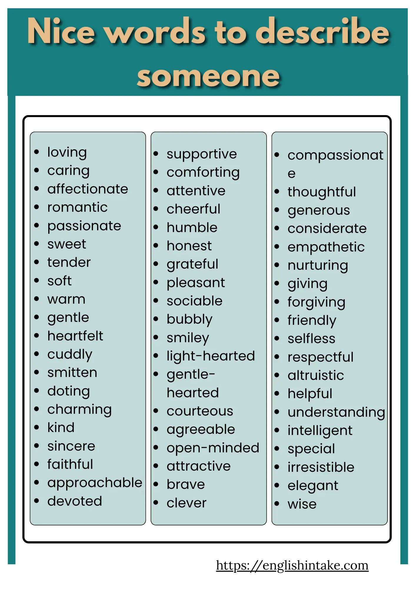 Nice Adjectives To Describe People
