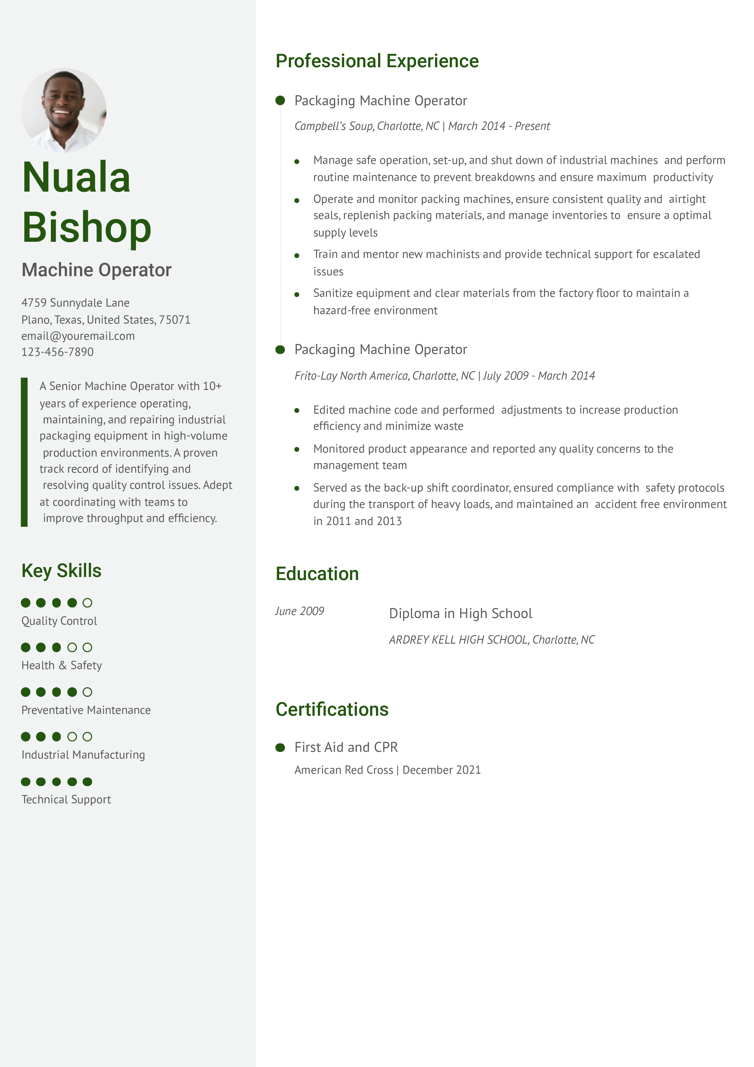 Operator Machine Operator