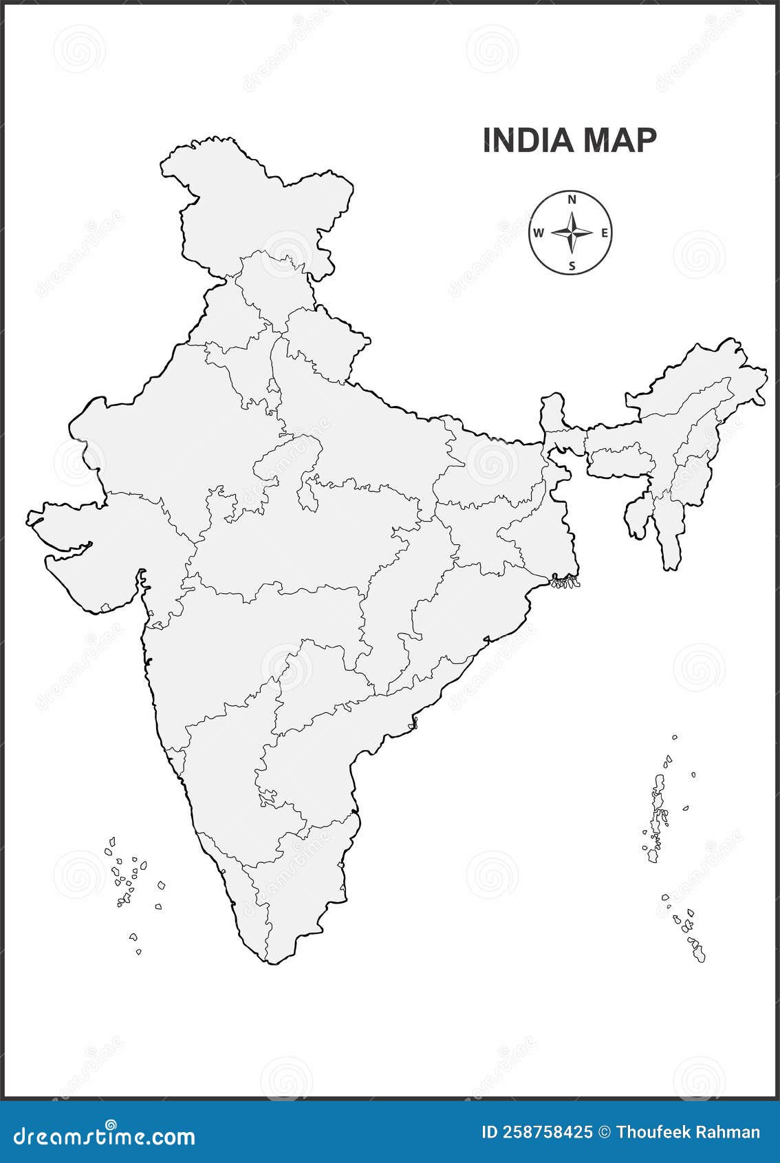 Outline Of Indian Political Map