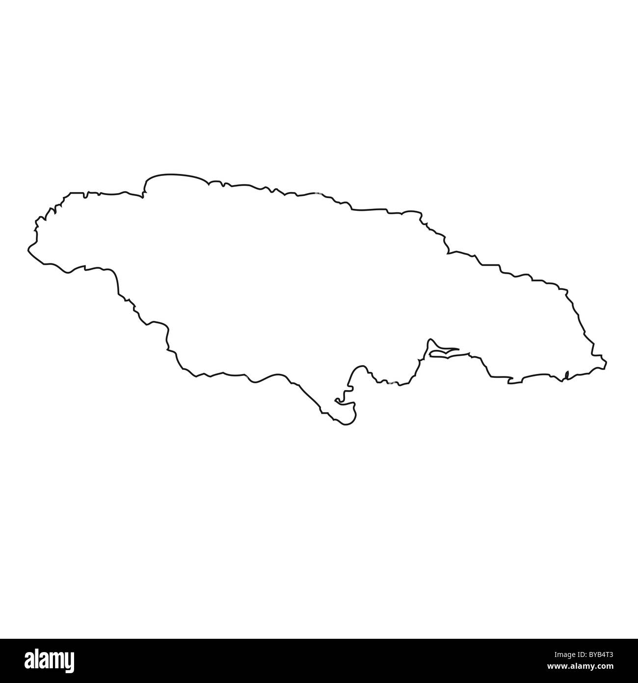 Outline Of Jamaica Map