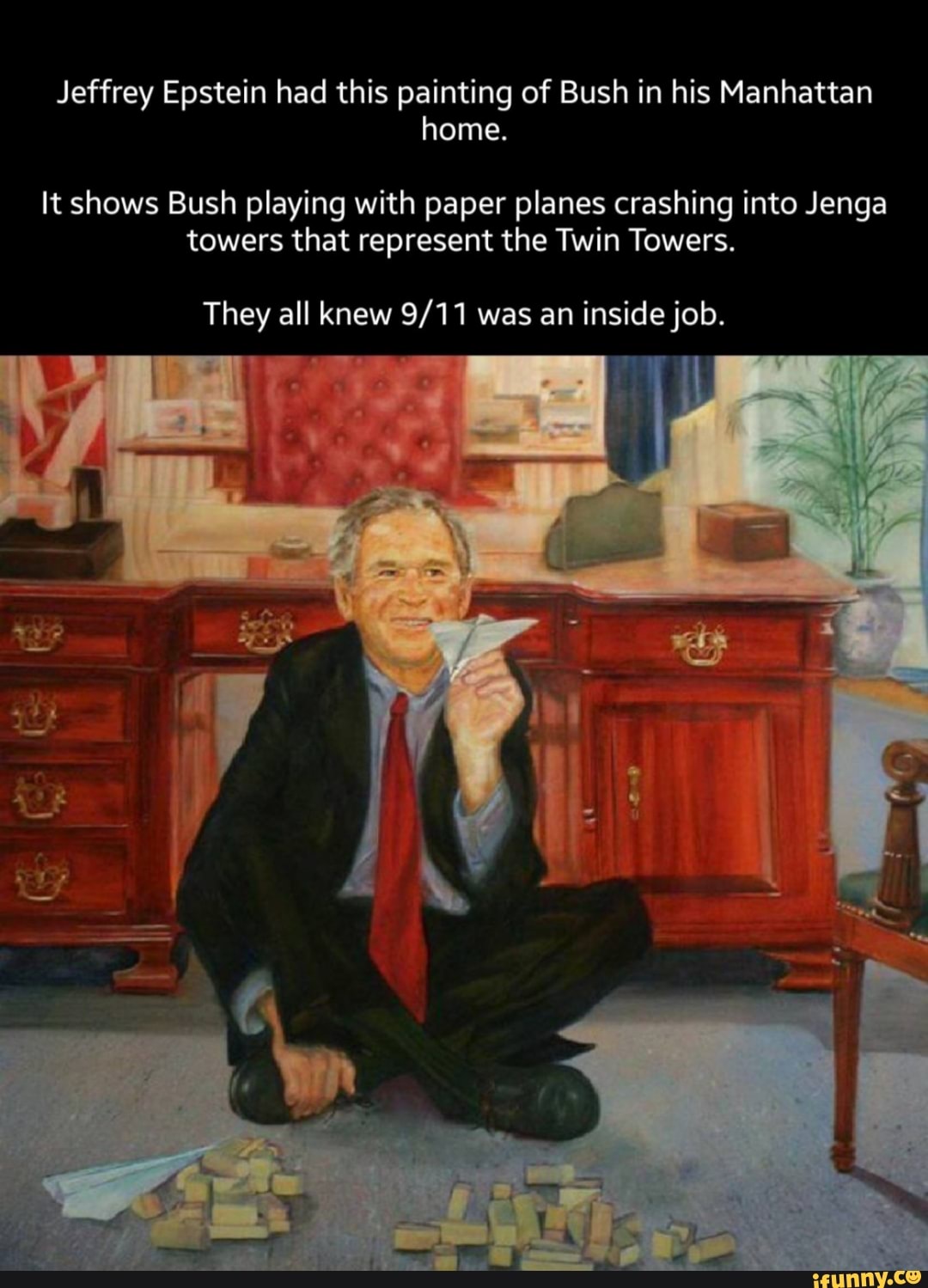Painting Of Bush With Paper Airplane