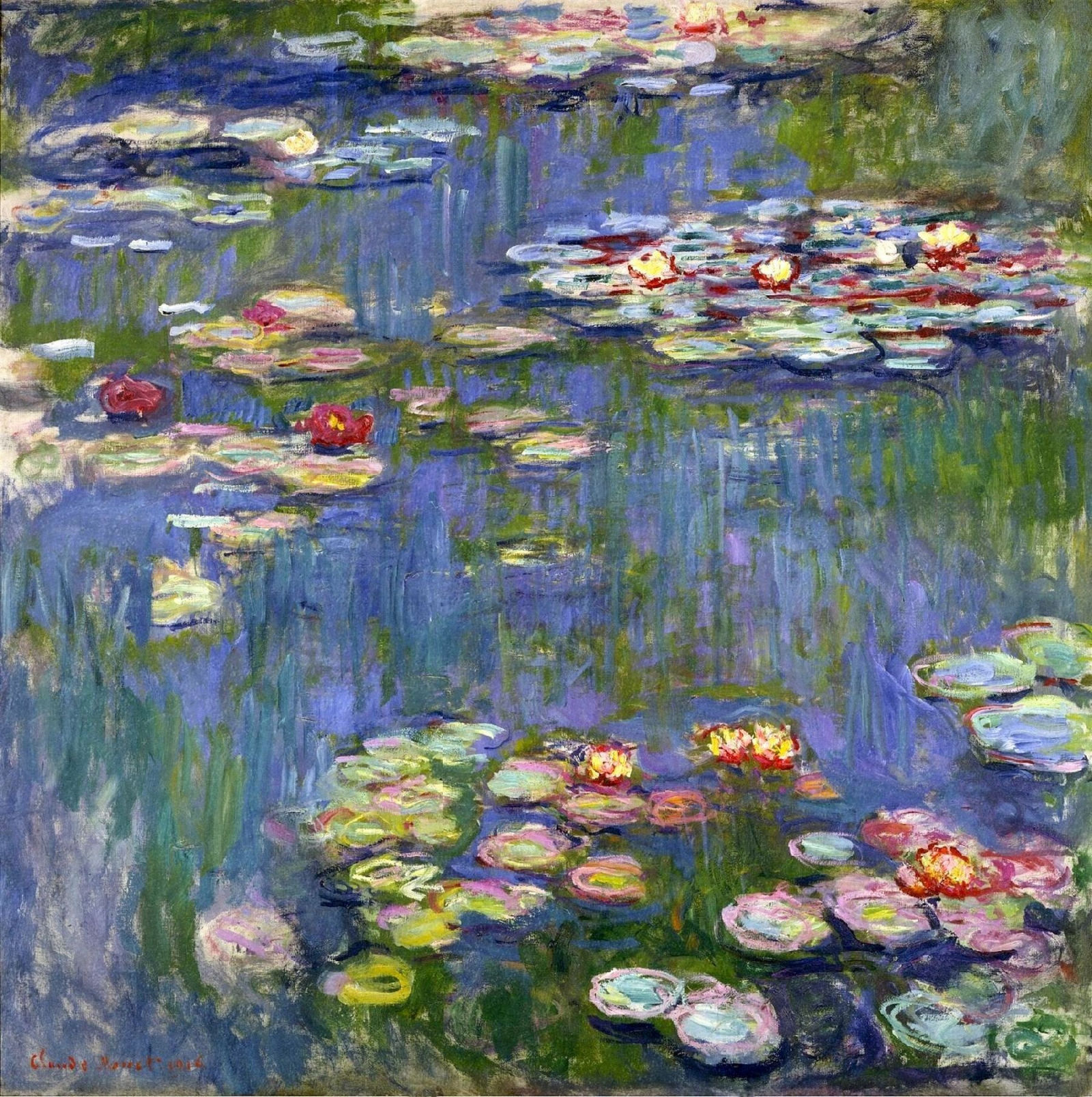 Painting Of Water Lilies By Claude Monet