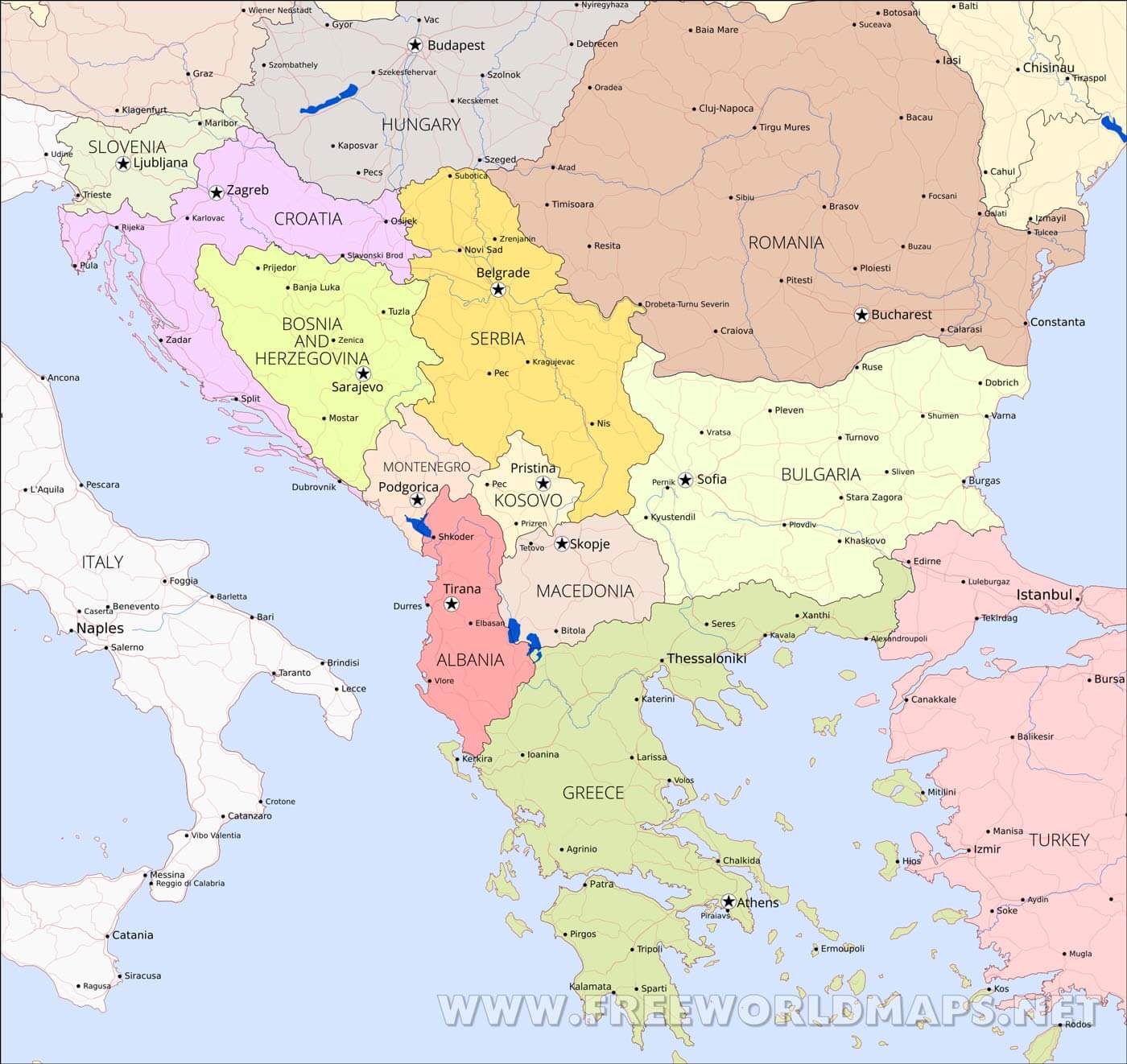 Political Map Of Balkan Peninsula