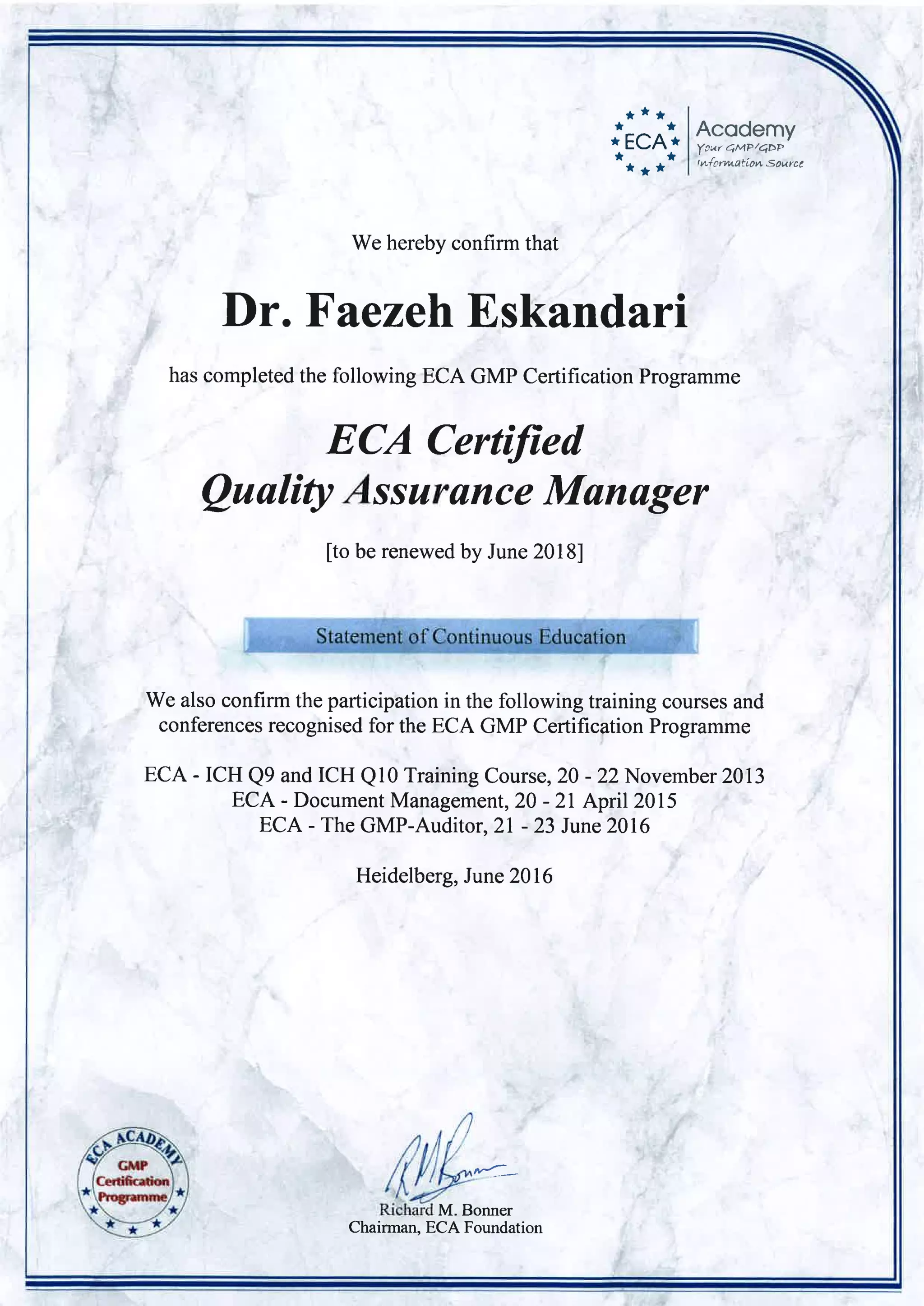 Quality Assurance Manager