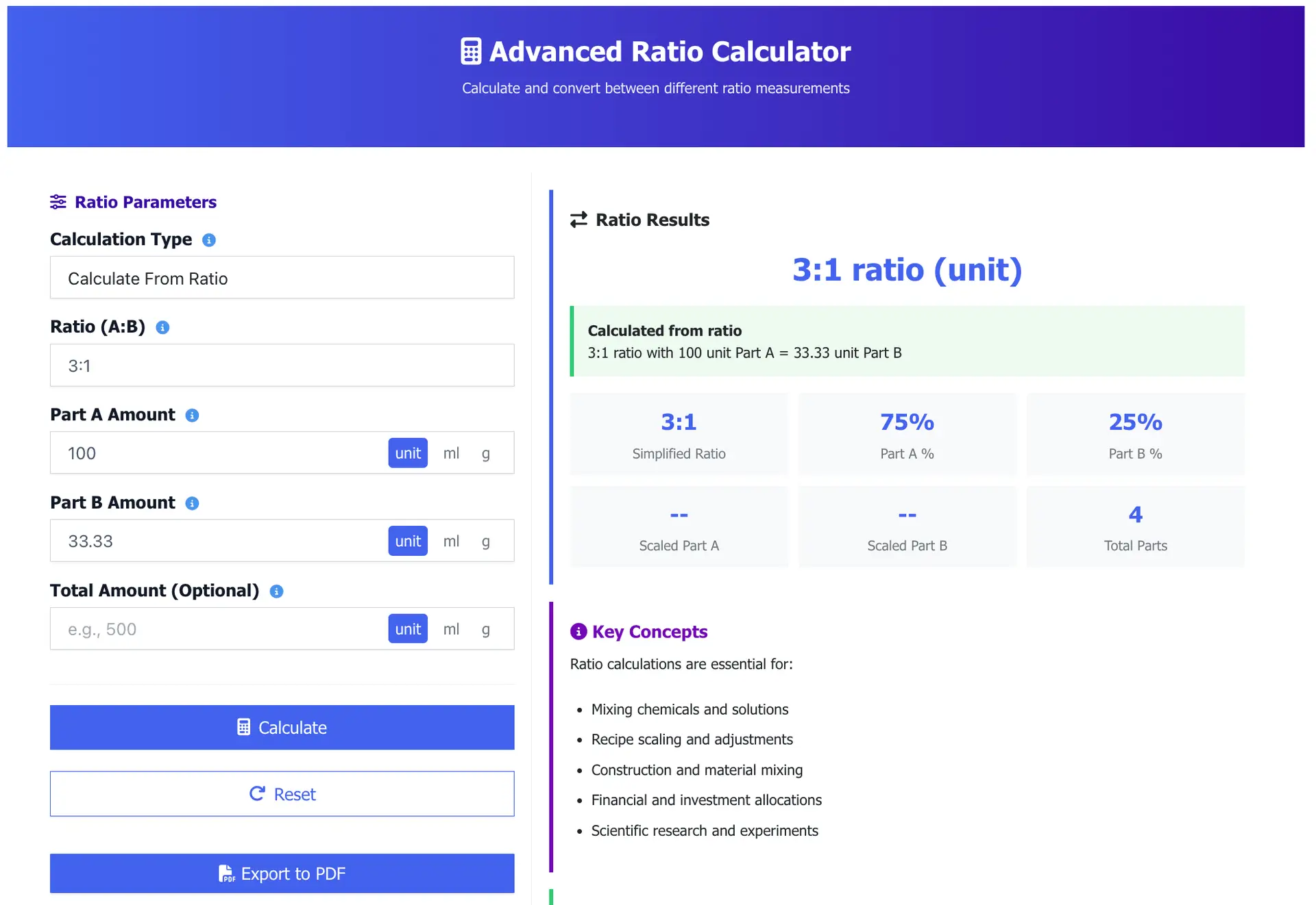Ratio Calculator