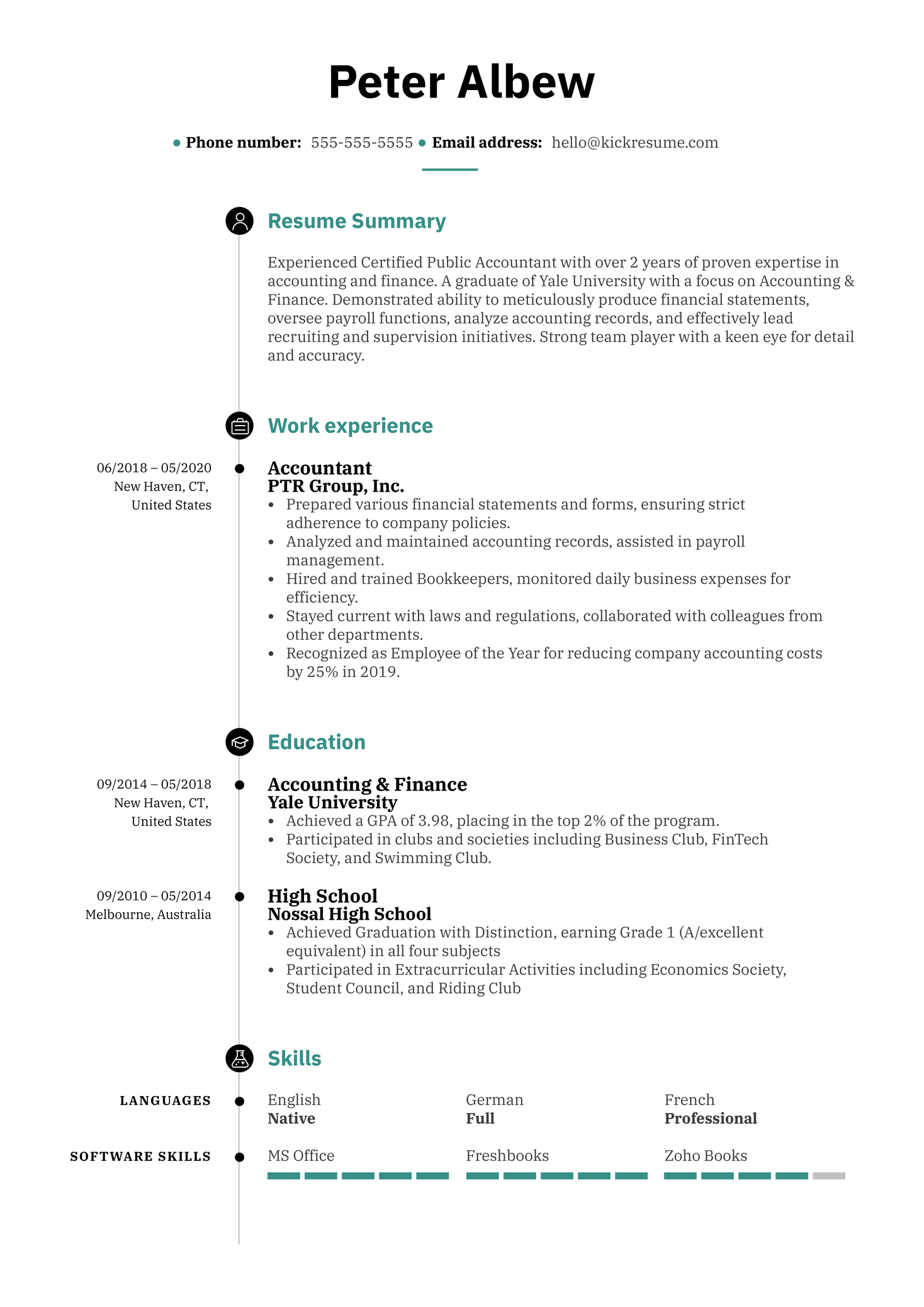 Resume Summary Example
