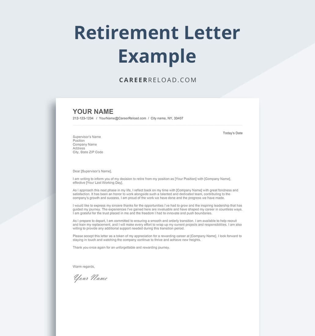 Retirement Resignation Letter