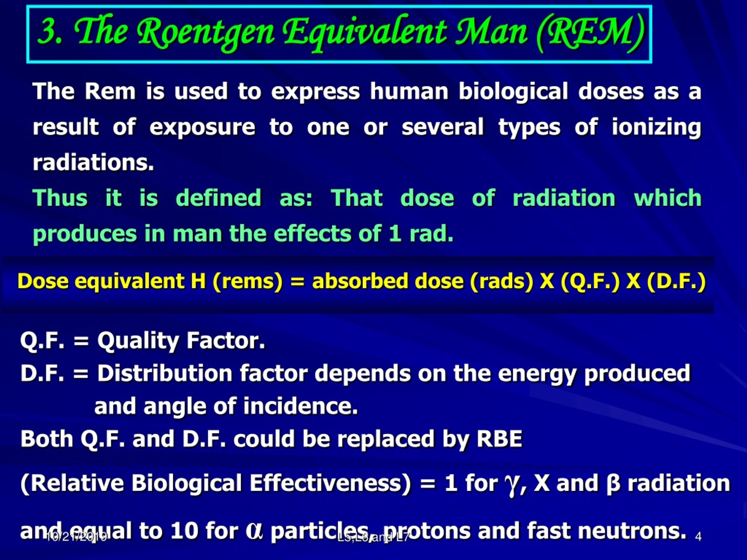 Roentgen Equivalent In Man