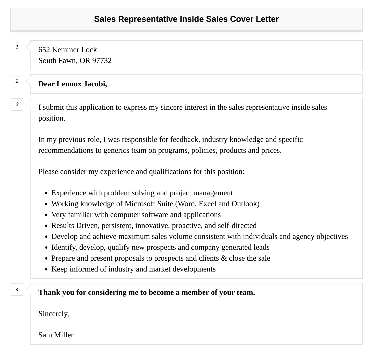 Sales Representative Inside Sales