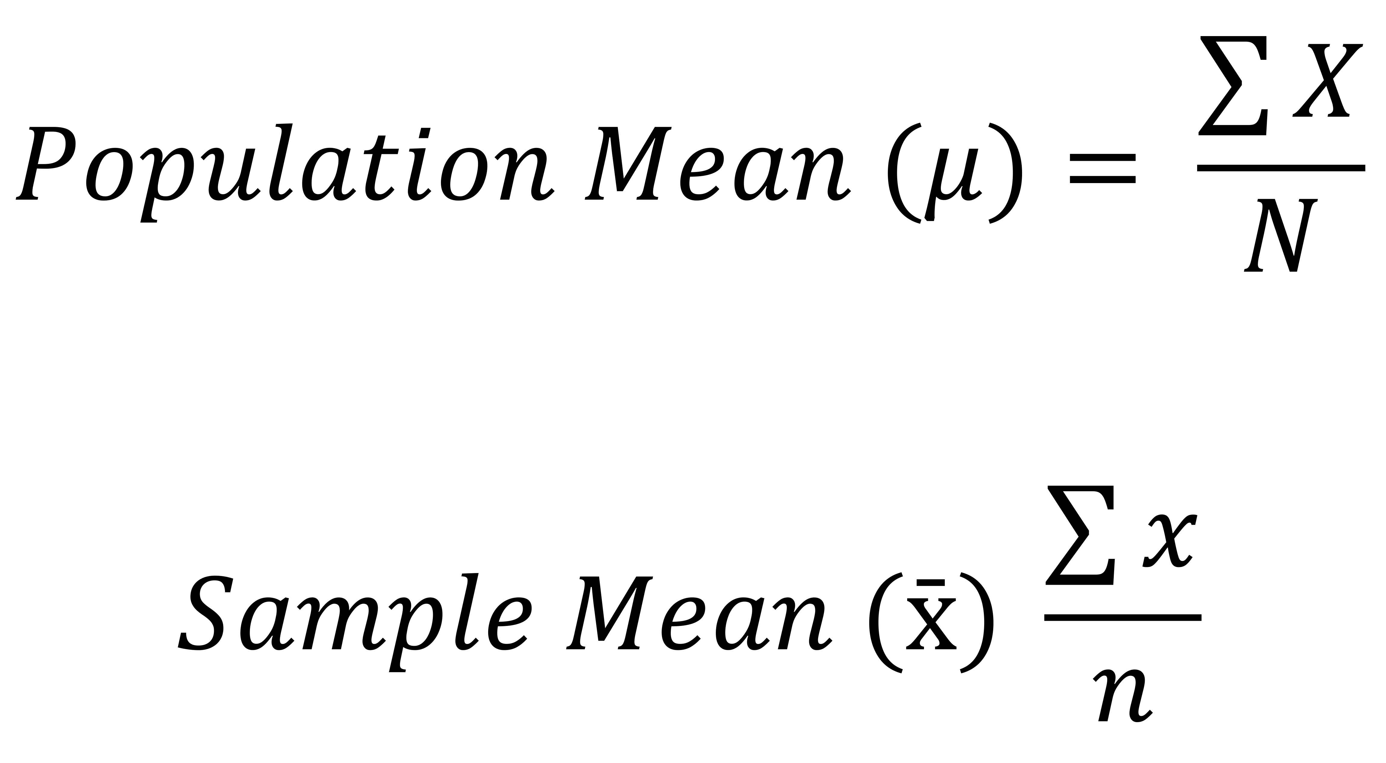 Sample Mean Equation