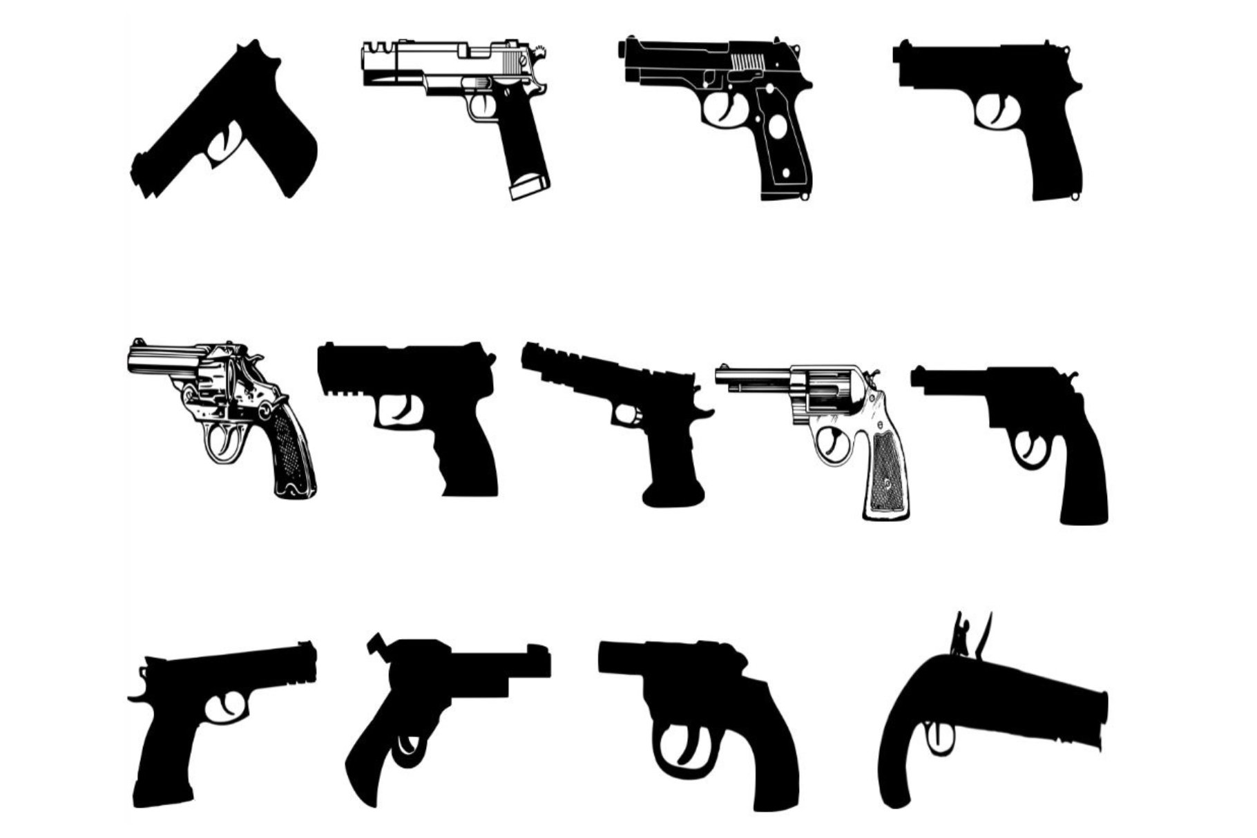 Silhouette Of Guns