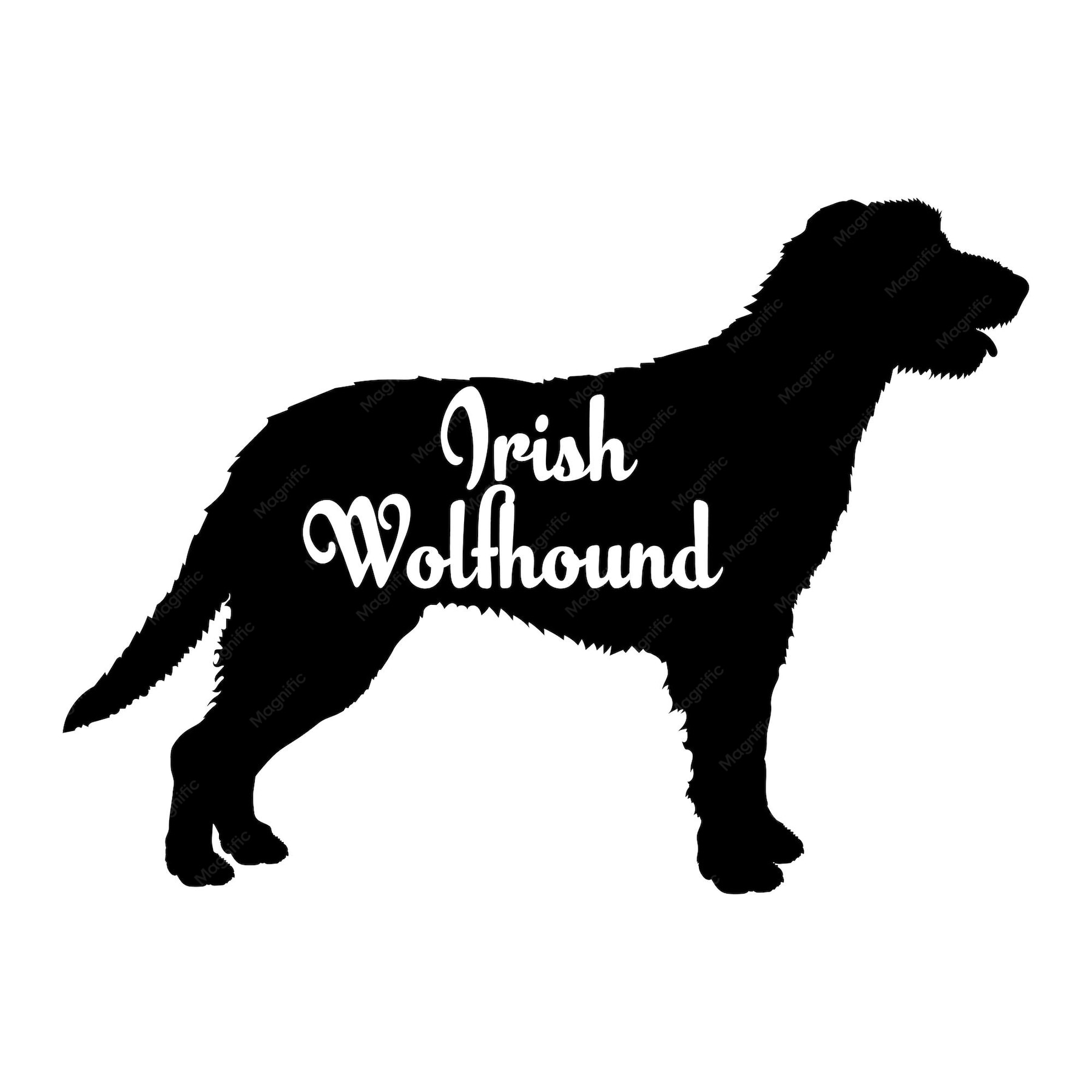 Silhouette Of Irish Wolfhound Jumping