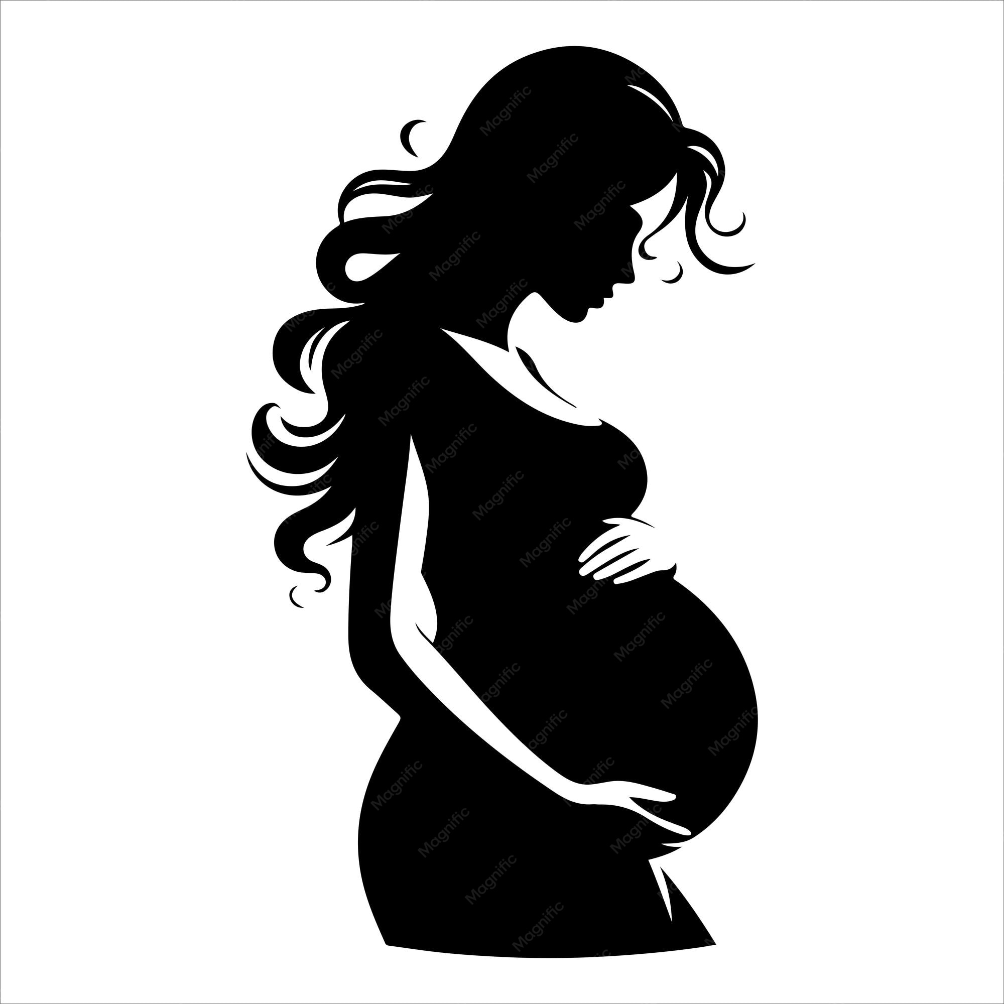 Silhouette Of Pregnant Mother