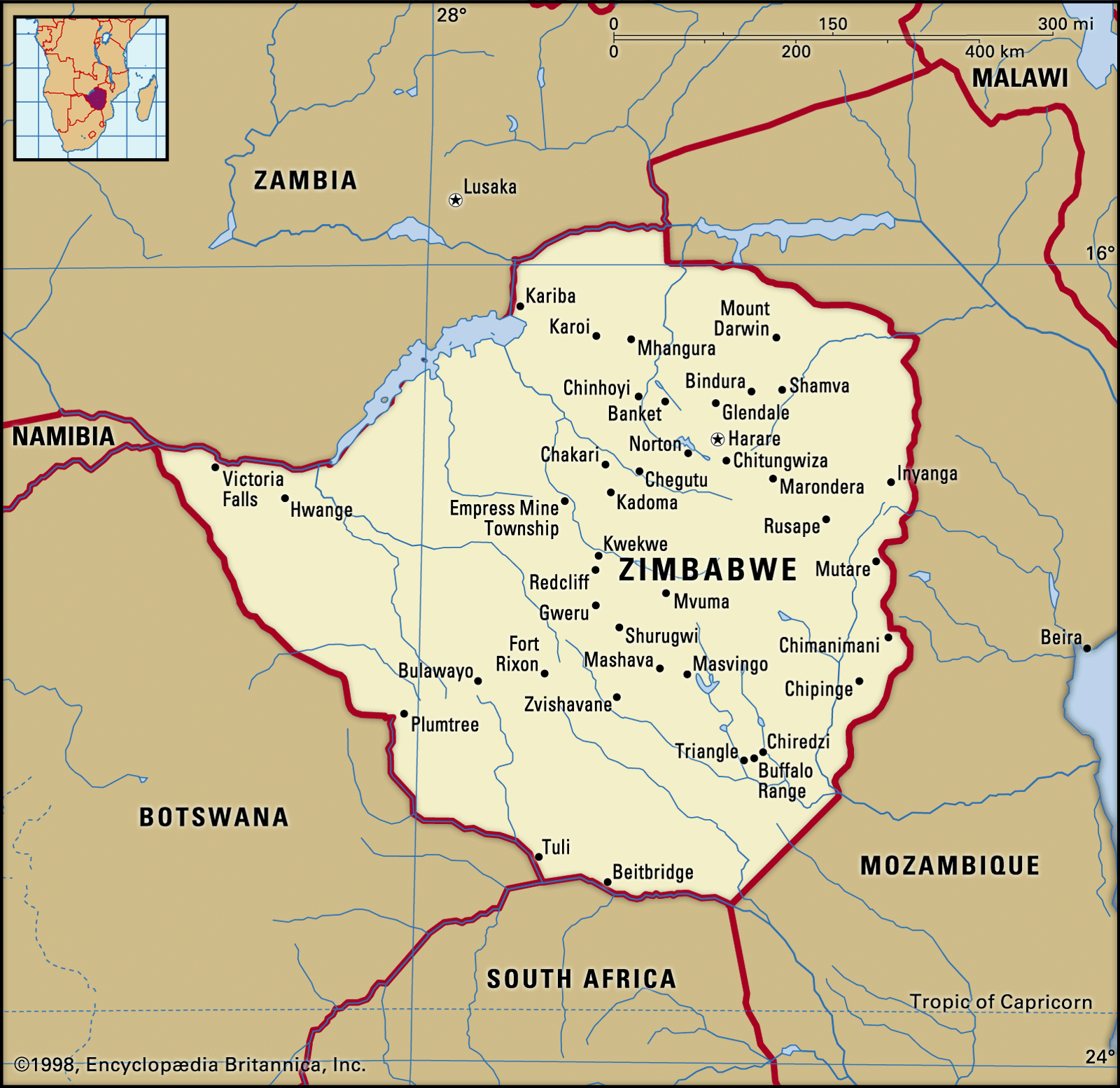 Size Of Zimbabwe