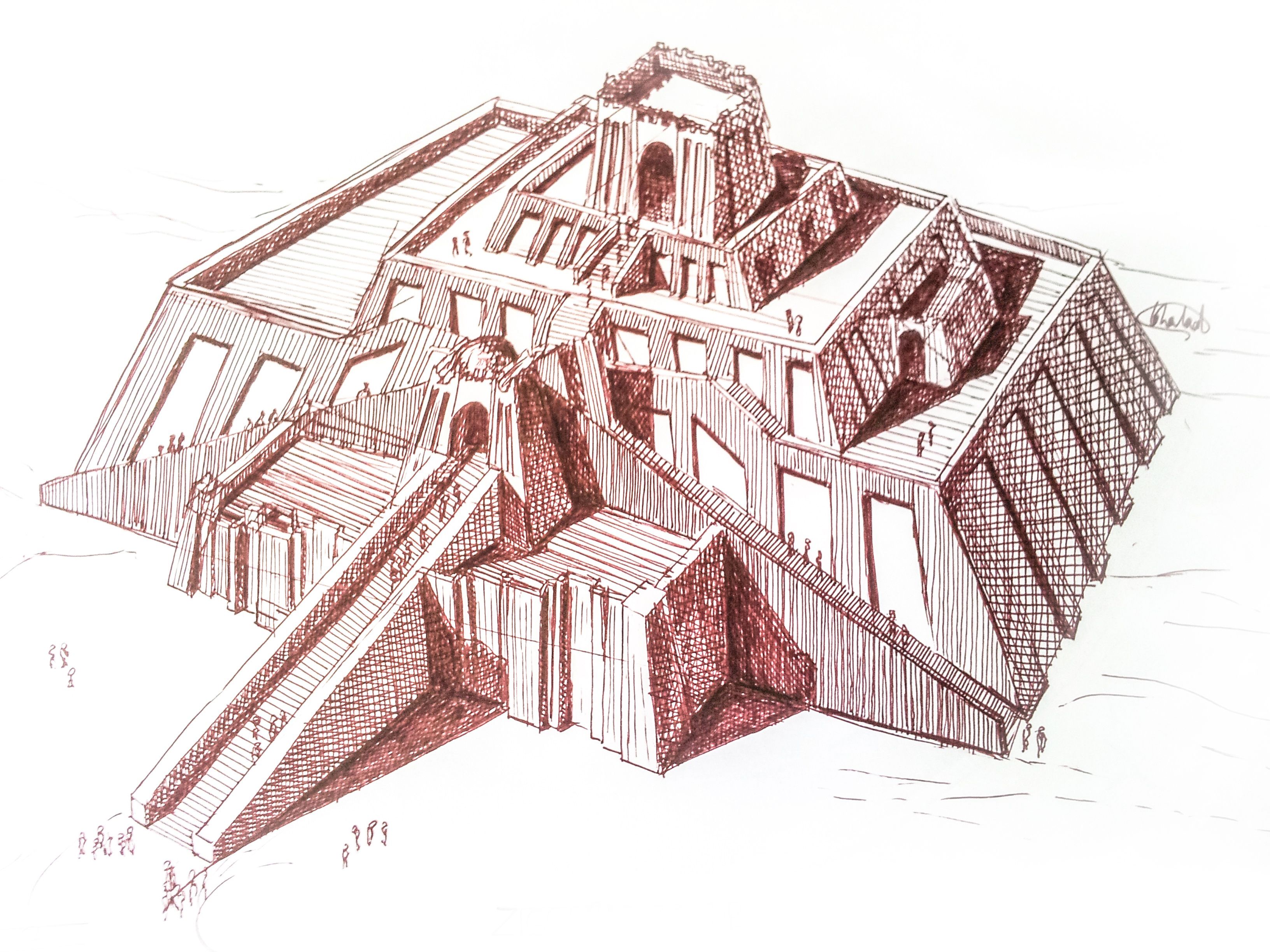 Sketch Of Ziggurat