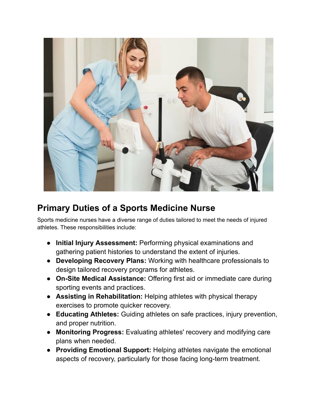 Sports Medicine Nurse