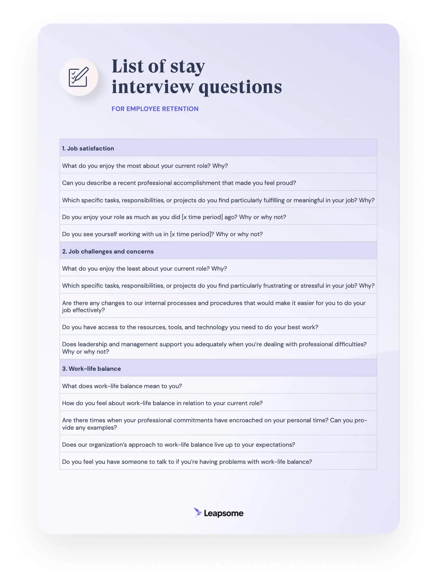 Stay Interview Questions