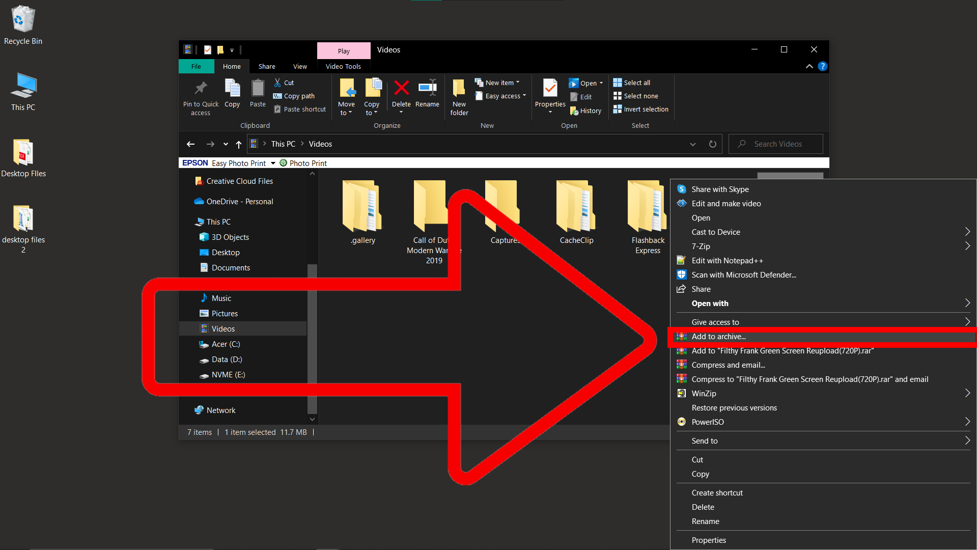 Steps To Zip A File