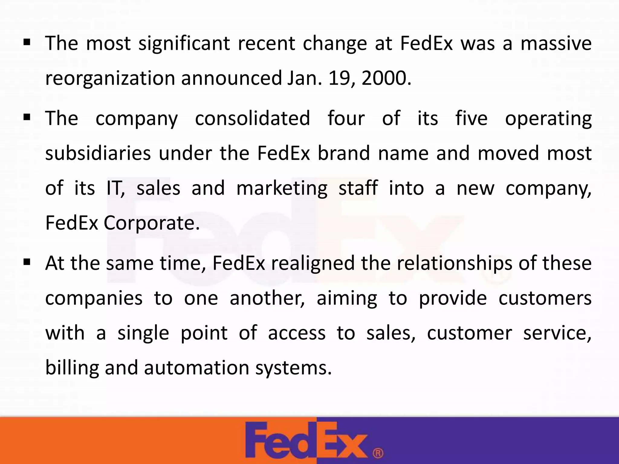Subsidiaries Of Fedex