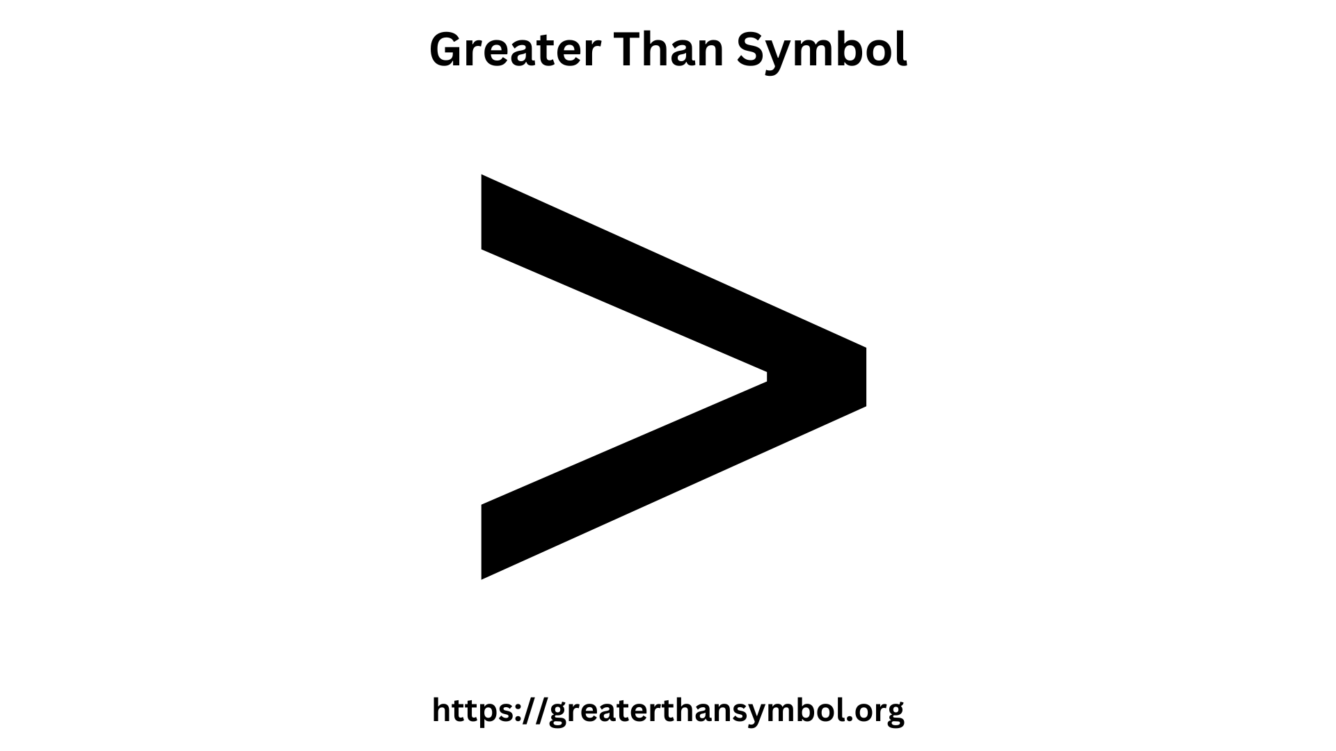 Symbol For Greater Than