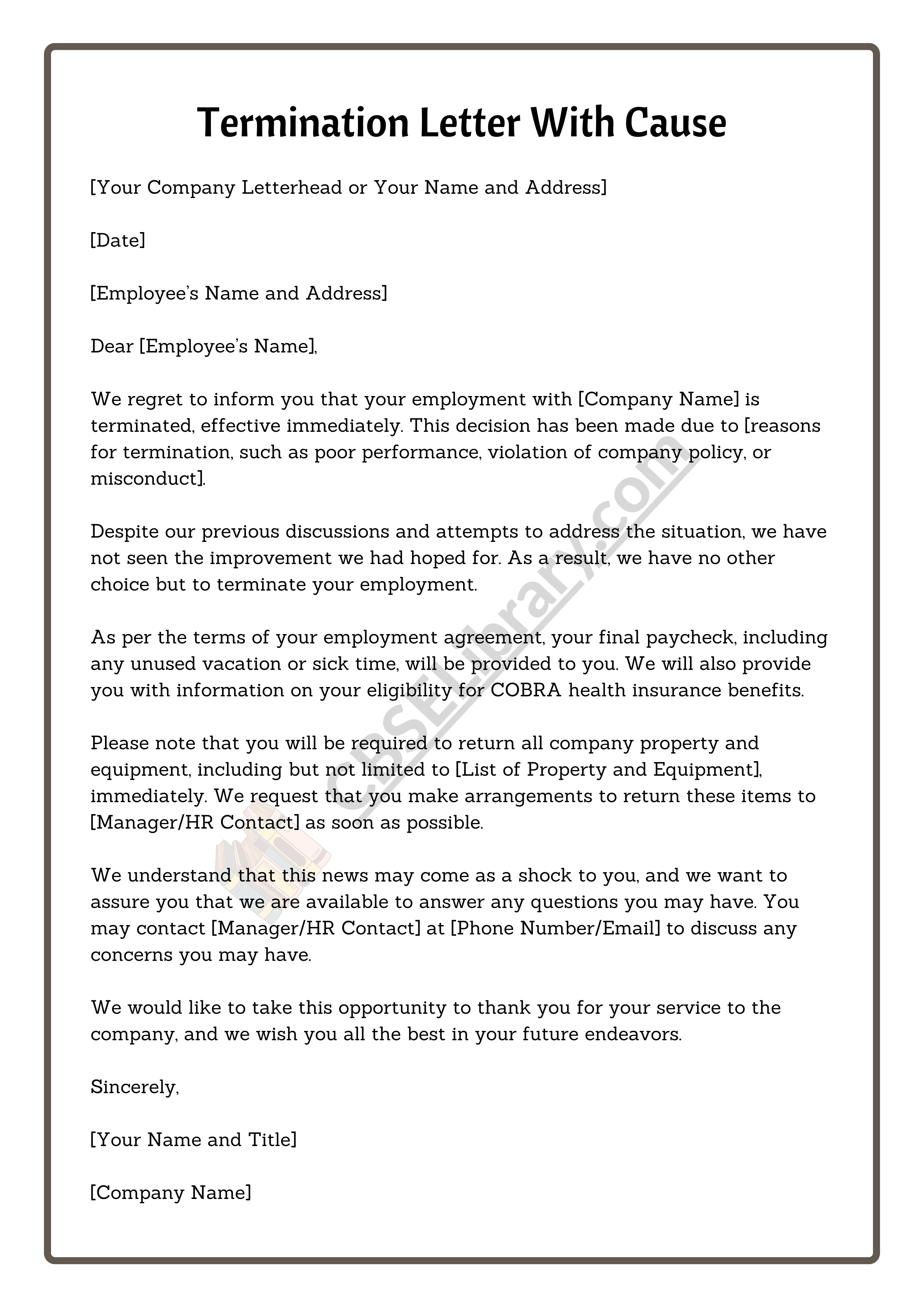 Termination For Cause