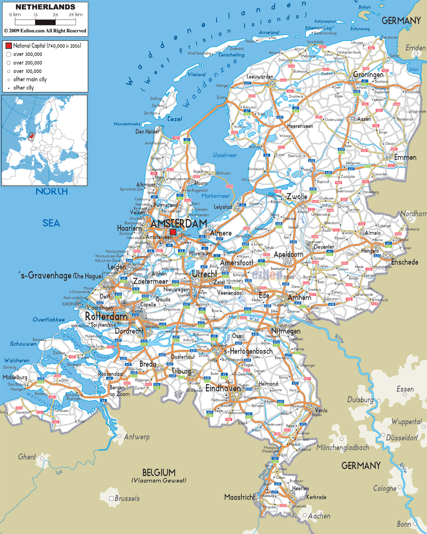 Tourist Map Of Belgium And Holland