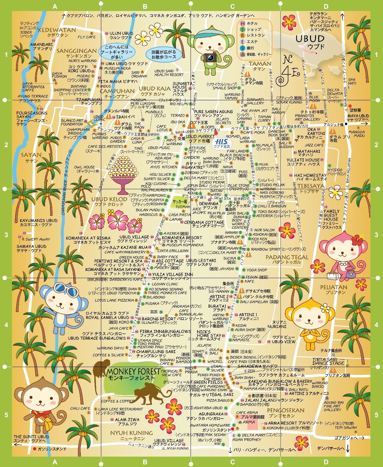 Tourist Map Of Ubud Bali