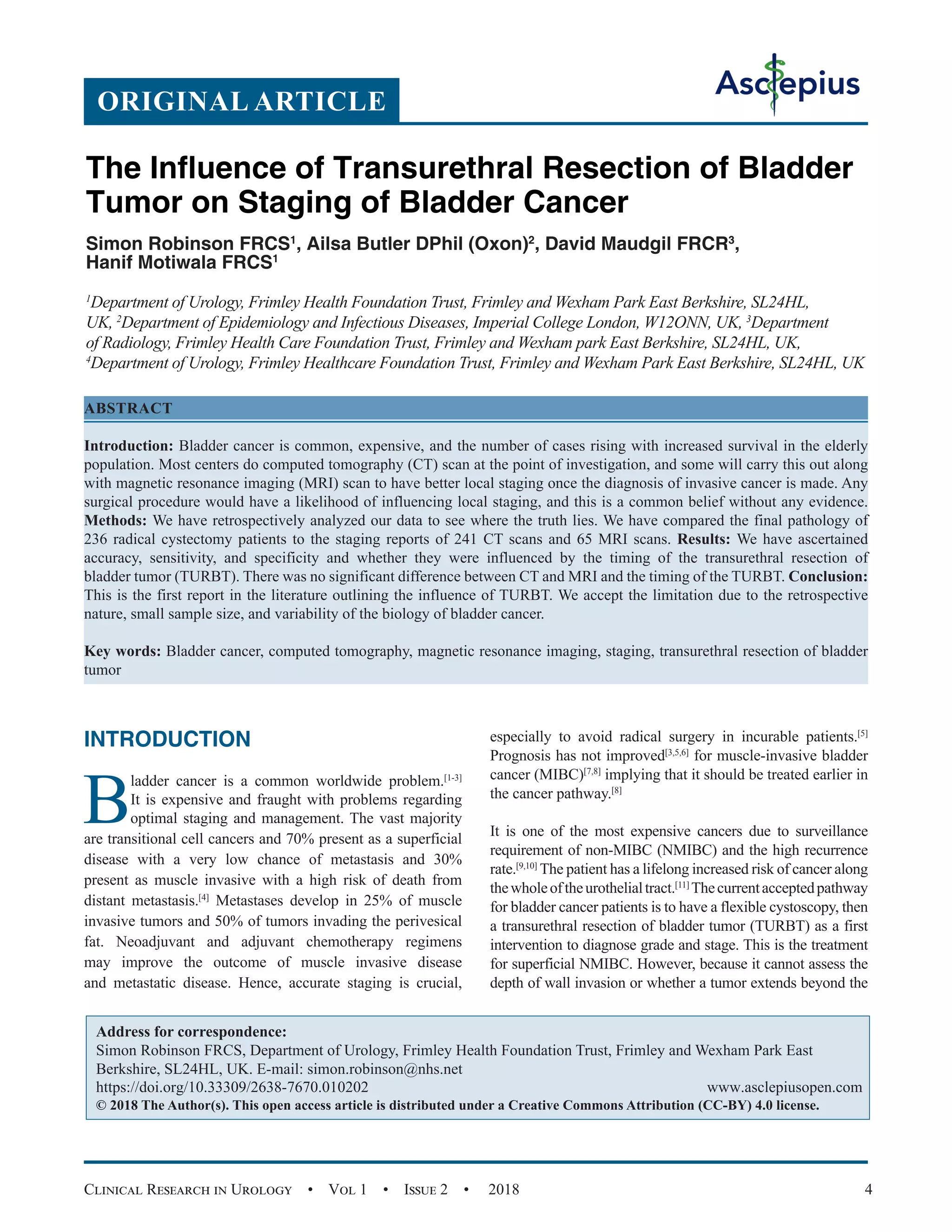 Transurethral Resection Of Bladder Tumor