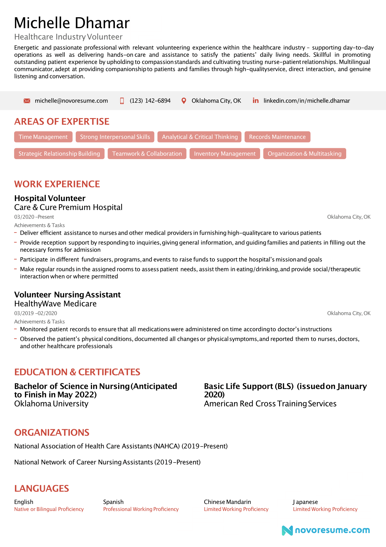 Volunteer Experience On Resume